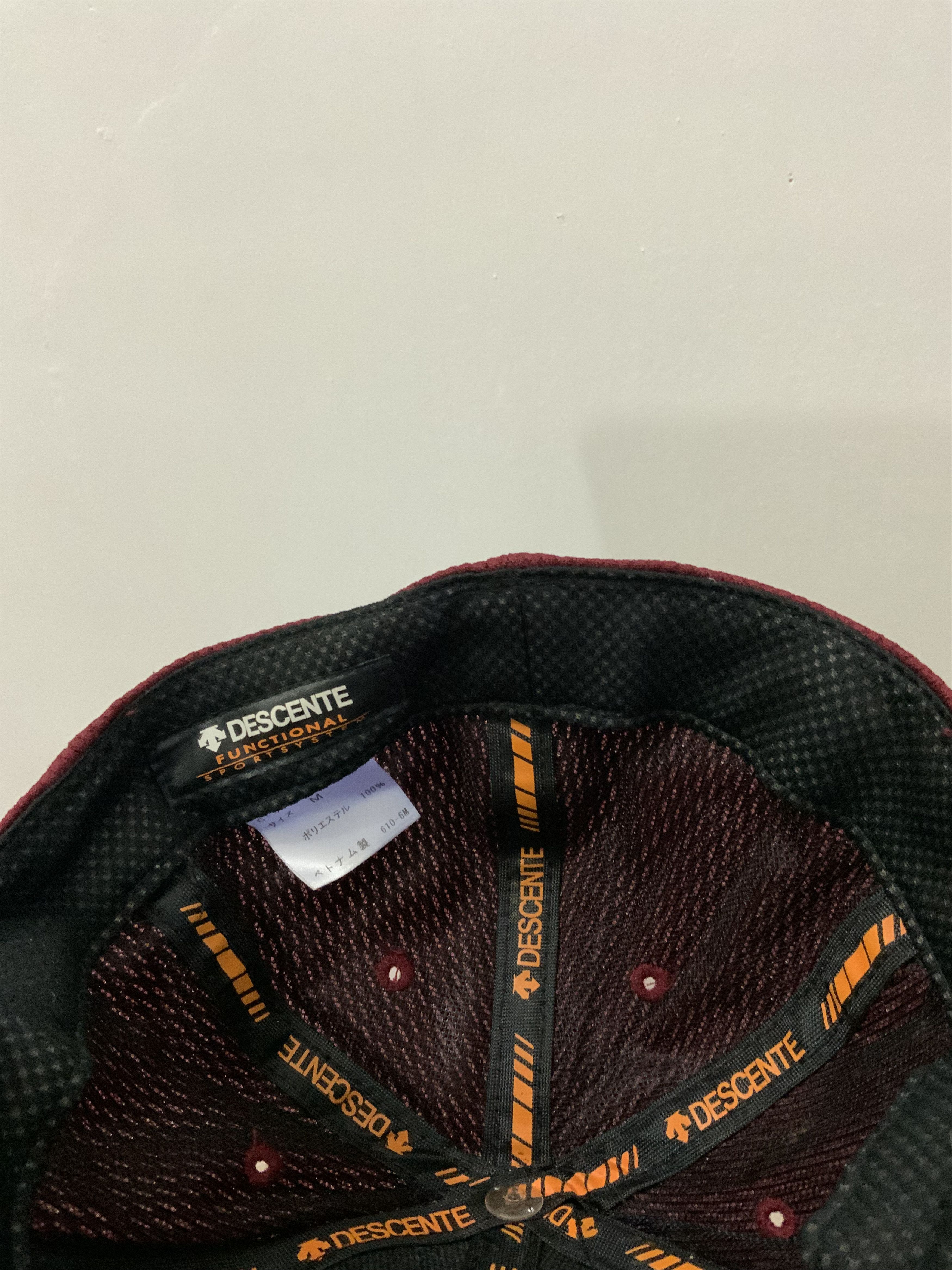 Japanese Brand Descente Maroon Fitted Hat Cap Size ONE SIZE - 9 Thumbnail