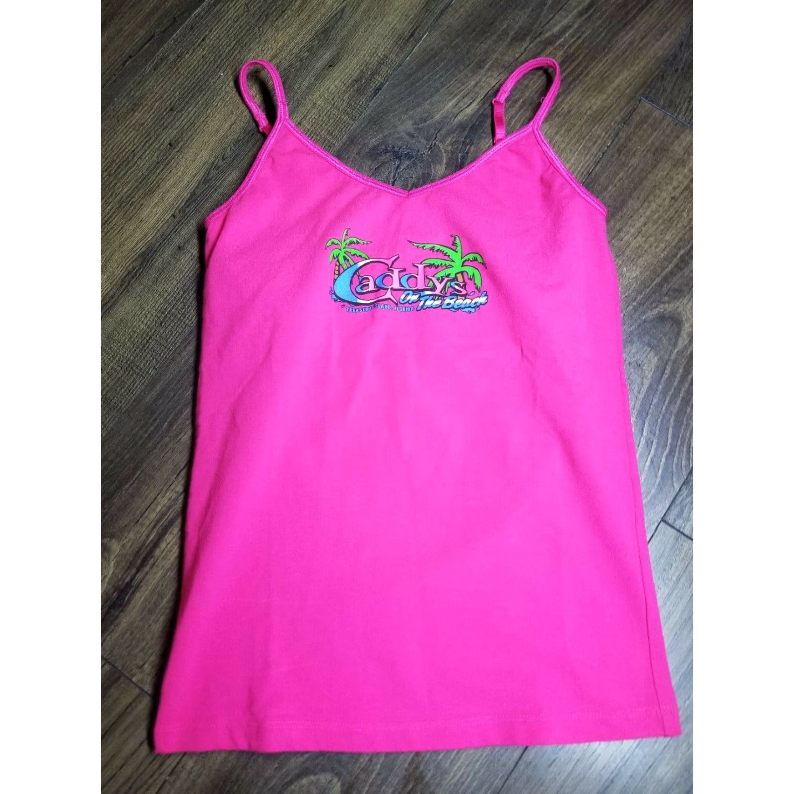 Bell Womens XS Bella Graphic Tee Tank Pink Beach Caddys on the Beach Treasure Island FL Shirt Size XS / US 0-2 / IT 36-38 - 2 Thumbnail