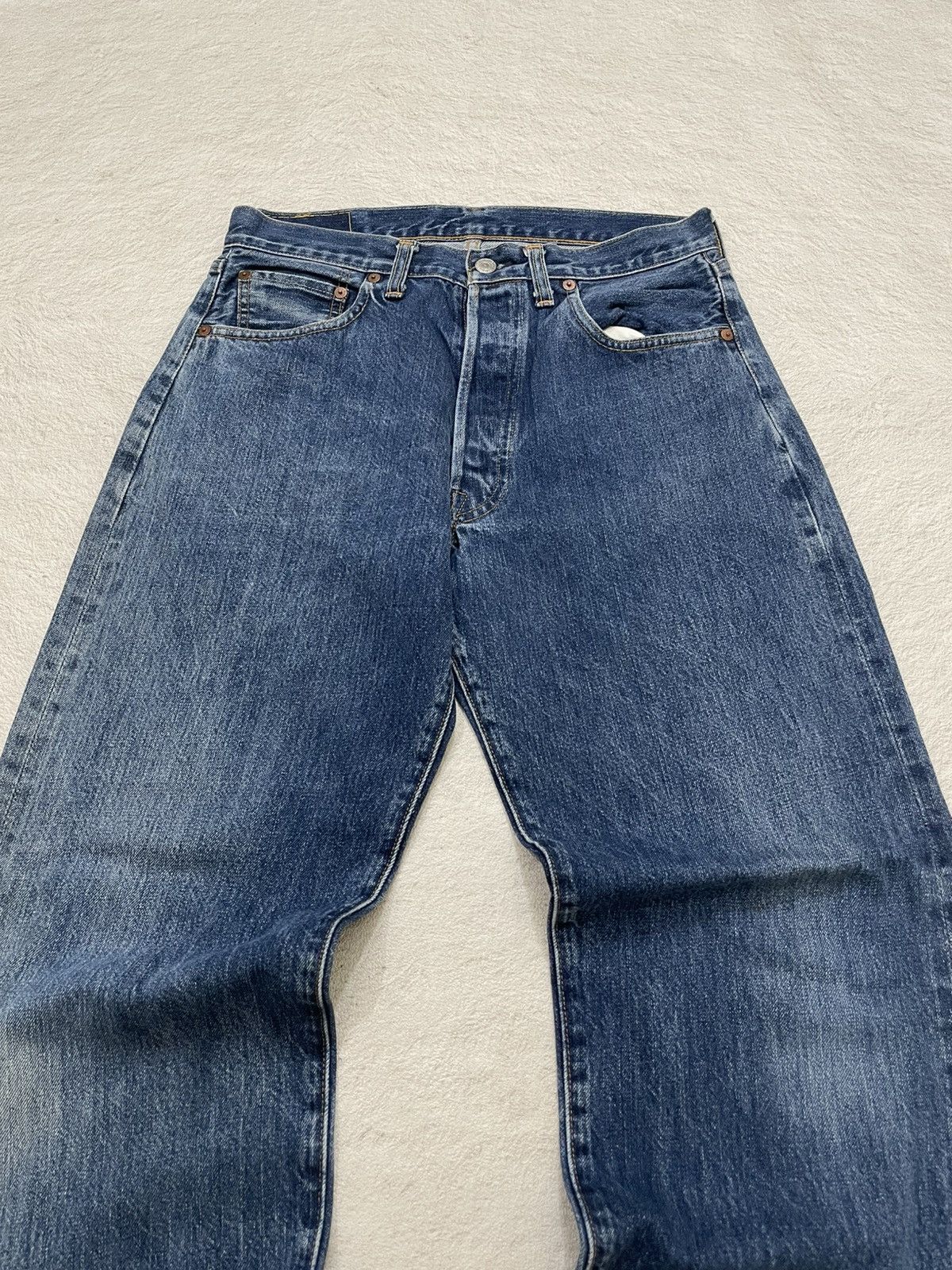 Levi's Levis 501 Vintage Blue Denim Washed Button Fly Size US 30 / EU 46 - 3 Thumbnail
