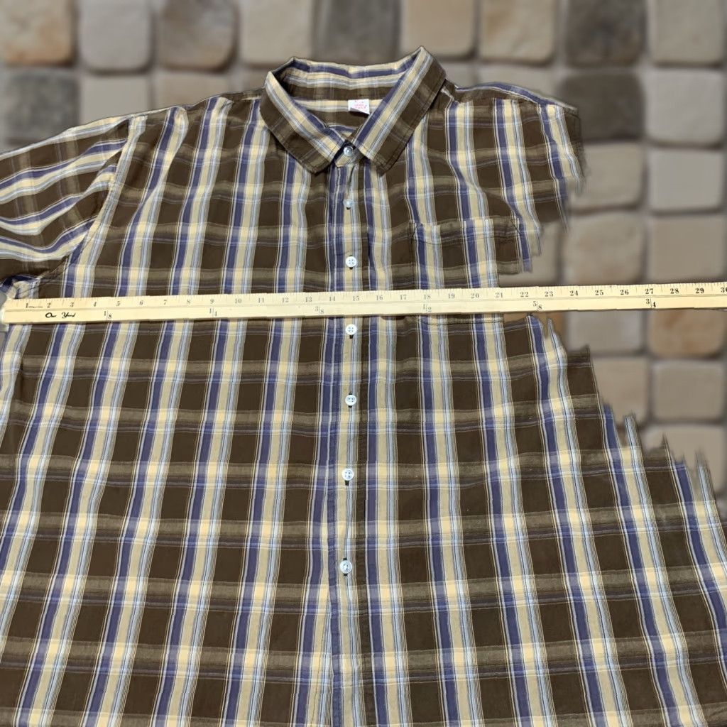 Rails Open Trails Mens Short Sleeve Shirt XXXL Brown Blue Tan Plaid Button Up Shirt Size US XXL / EU 58 / 5 - 1 Thumbnail