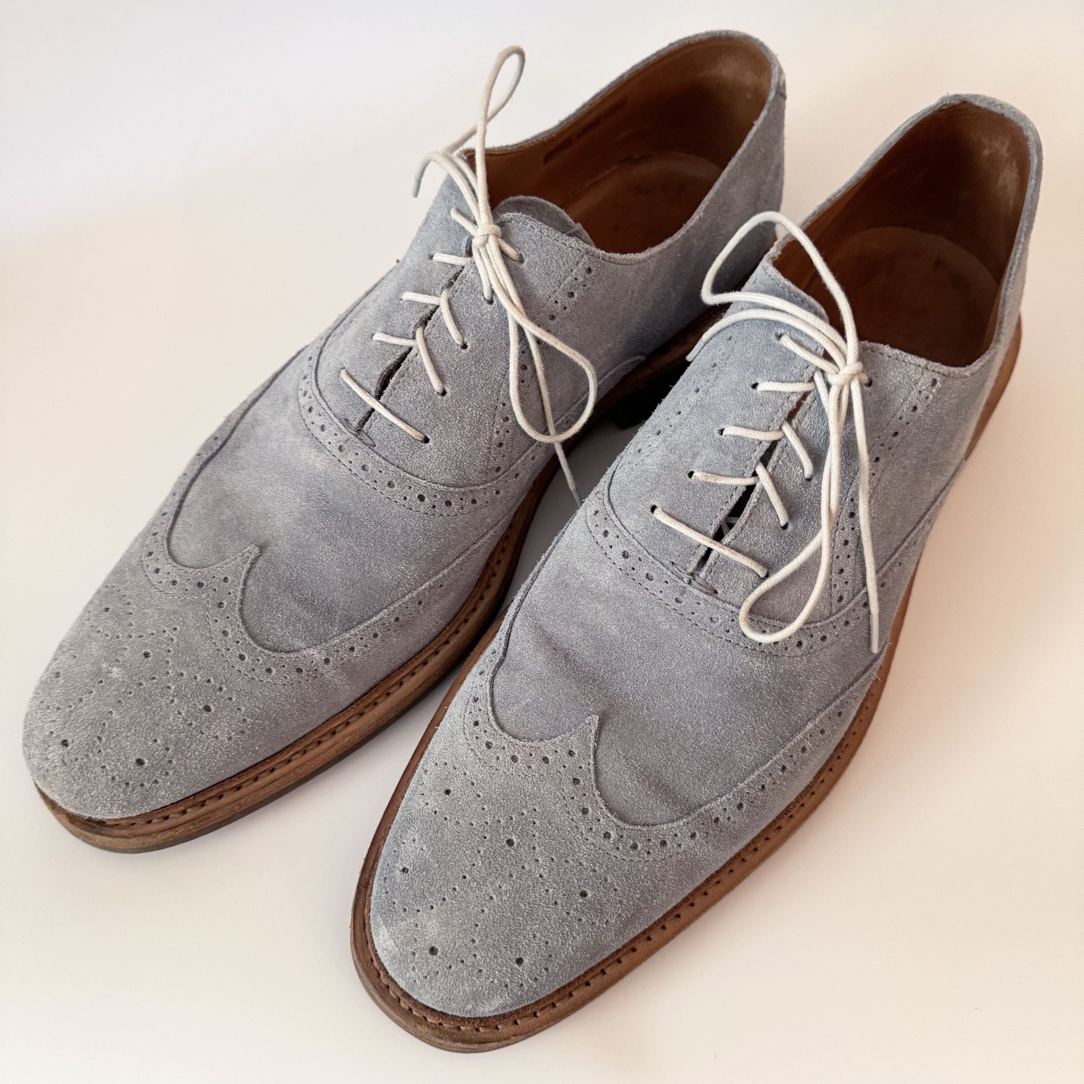 Heschung HESCHUNG Pale Blue Suede Oxfords Size US 10.5 / EU 43-44 - 10 Thumbnail