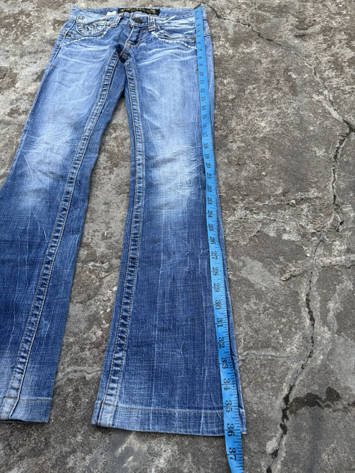 Christian Audigier RED PAPPER Japan Flare Jeans Skulls Size 24" / US 00 / IT 34 - 4 Thumbnail