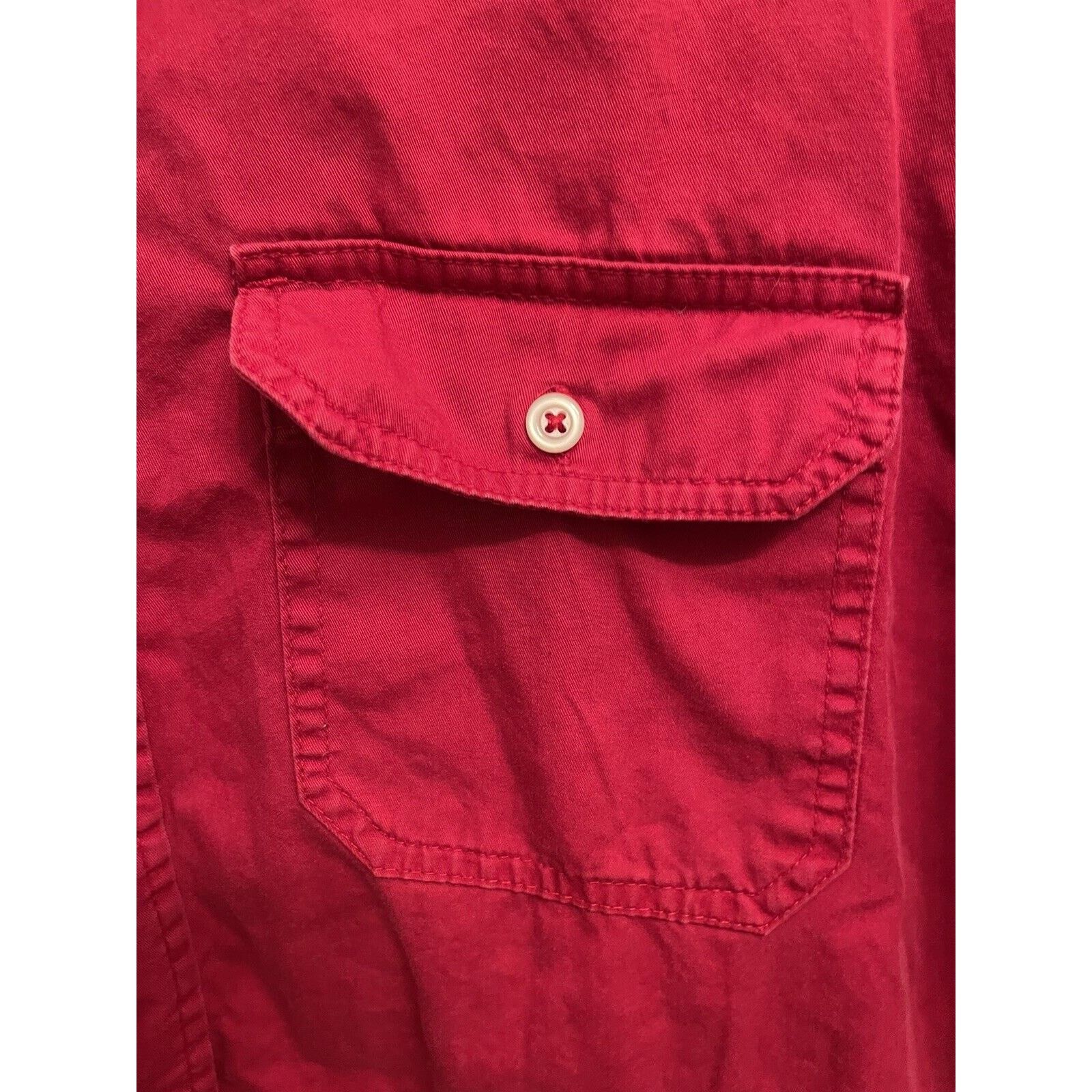 Wrangler Wrangler Hero Button Up Large Red Short Sleeve Pockets Size US L / EU 52-54 / 3 - 4 Thumbnail