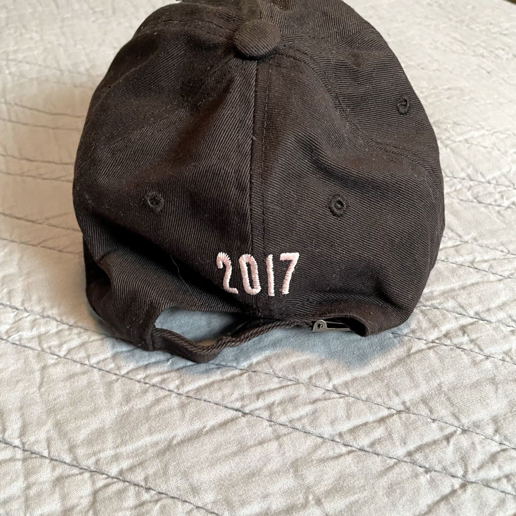 Vintage Ariana Grande Dangerous Woman Tour Hat Cap Black Embroidered Adjustable Nissi Women's Baseball Cap Fans Band Music Size ONE SIZE - 3 Thumbnail