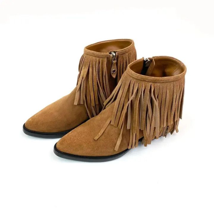 Louis Vuitton Louis Vuitton Fringe-Ankle Booties in Brown 0079 Size US 7 / IT 37 - 1 Thumbnail