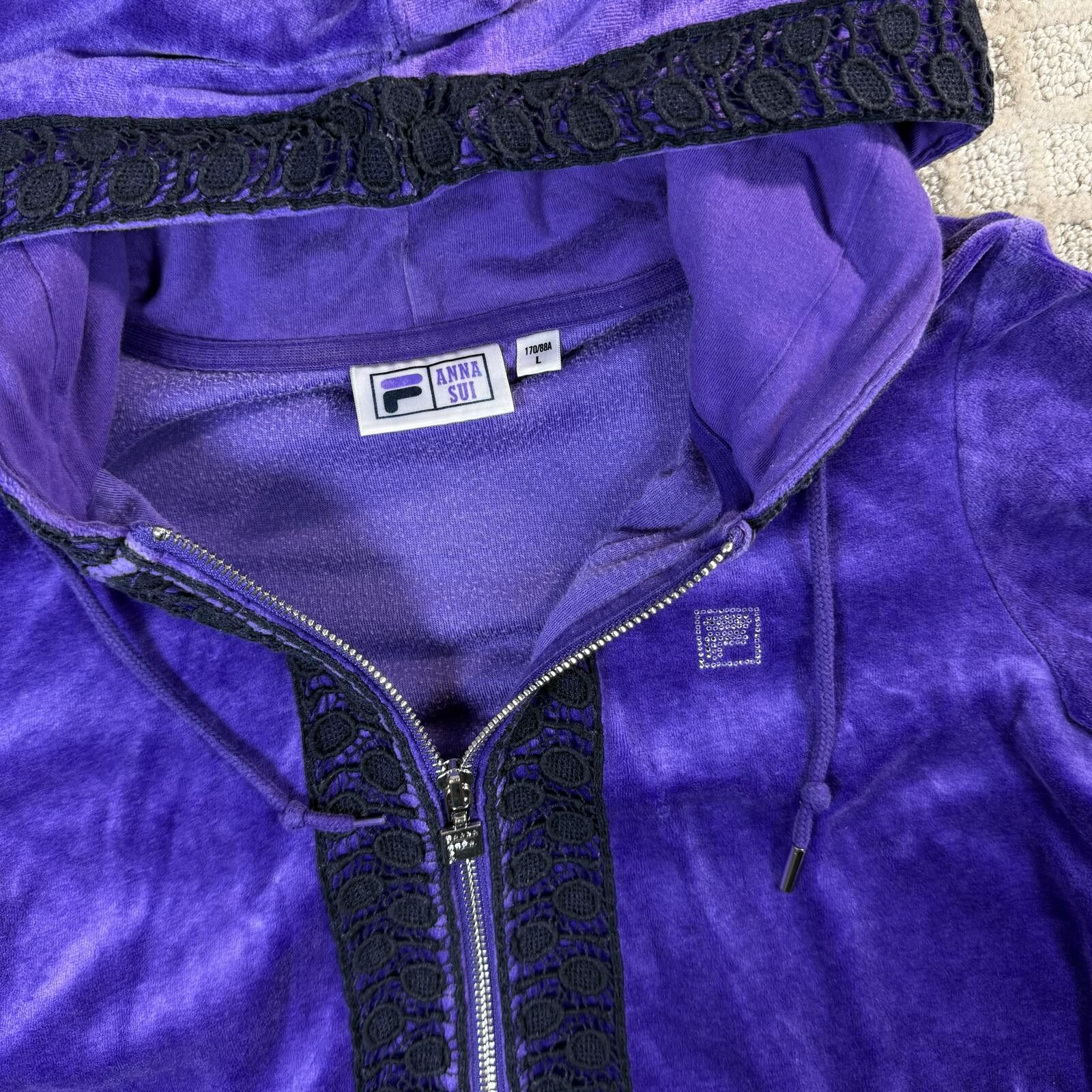 Fila Fila x Anna Sui Velour Track Jacket Butterfly Large Size L / US 10 / IT 46 - 2 Thumbnail