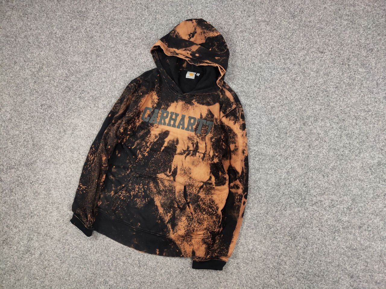 Carhartt Carhartt Tie-dye Black Logo college Hooded Sweat Vintage Size US M / EU 48-50 / 2 - 4 Thumbnail