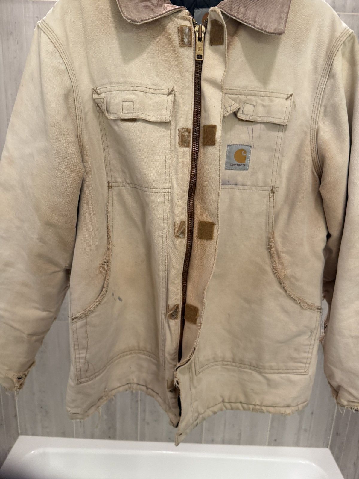 Carhartt Rare-Vintage Carhartt Detroit Jacket – Faded Sandstone Duck Size US L / EU 52-54 / 3 - 8 Thumbnail