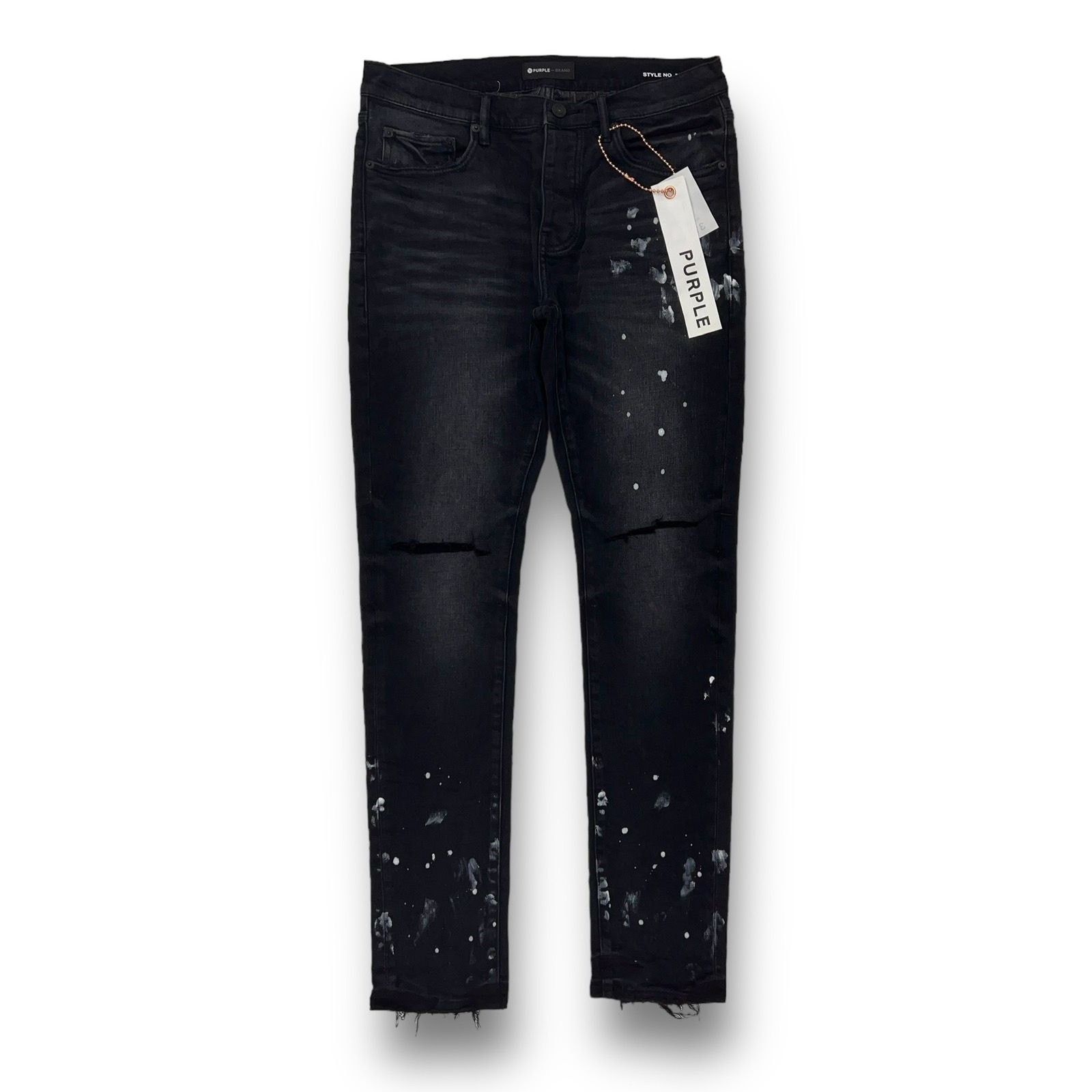 Purple PURPLE - P001 Black Resin Knee Slit Size US 31 - 1 Thumbnail