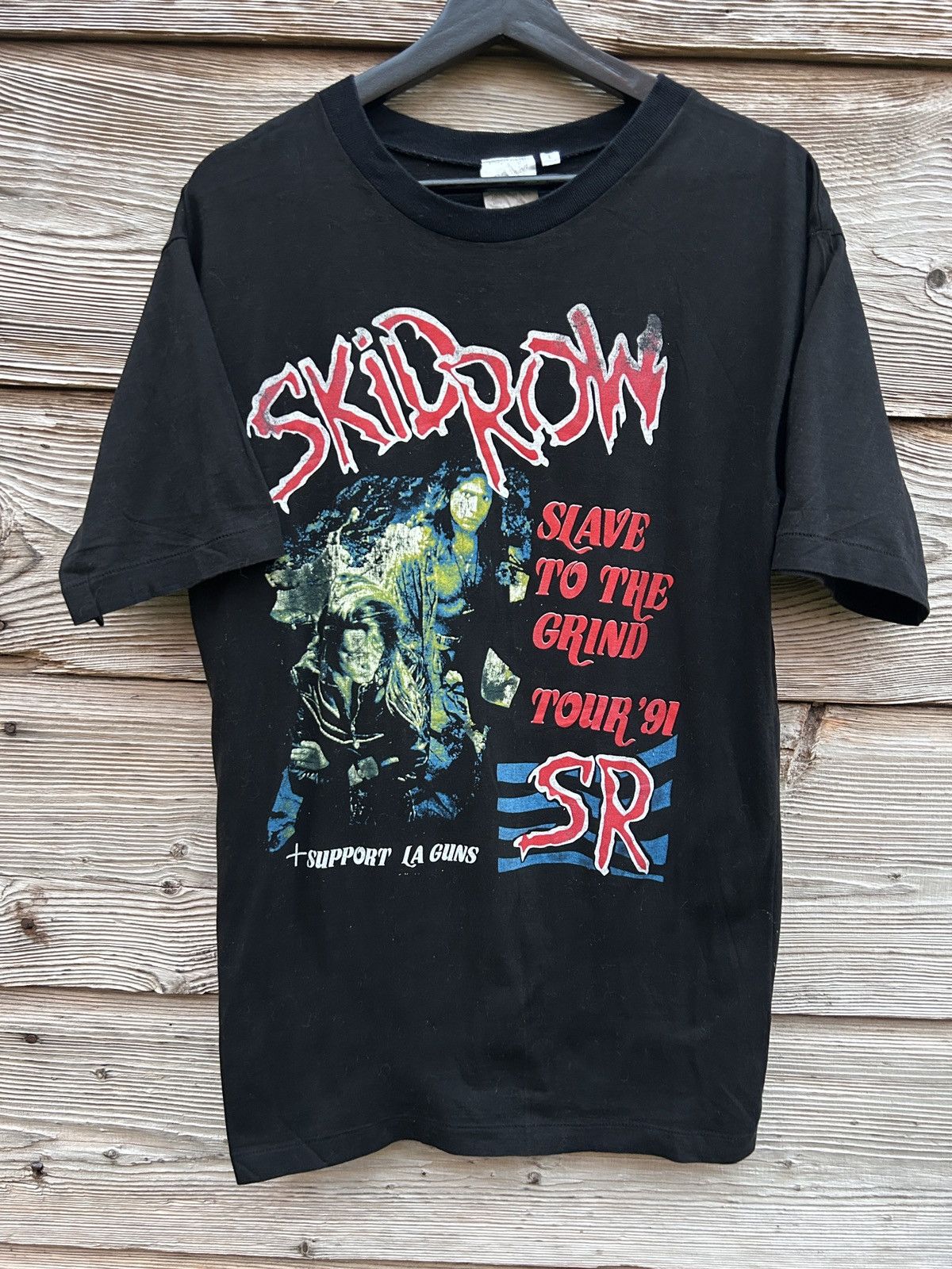 Band Tees 90s Vintage Skid Row 1991 +La Guns Slave To The Grind Tee Size US L / EU 52-54 / 3 - 1 Thumbnail