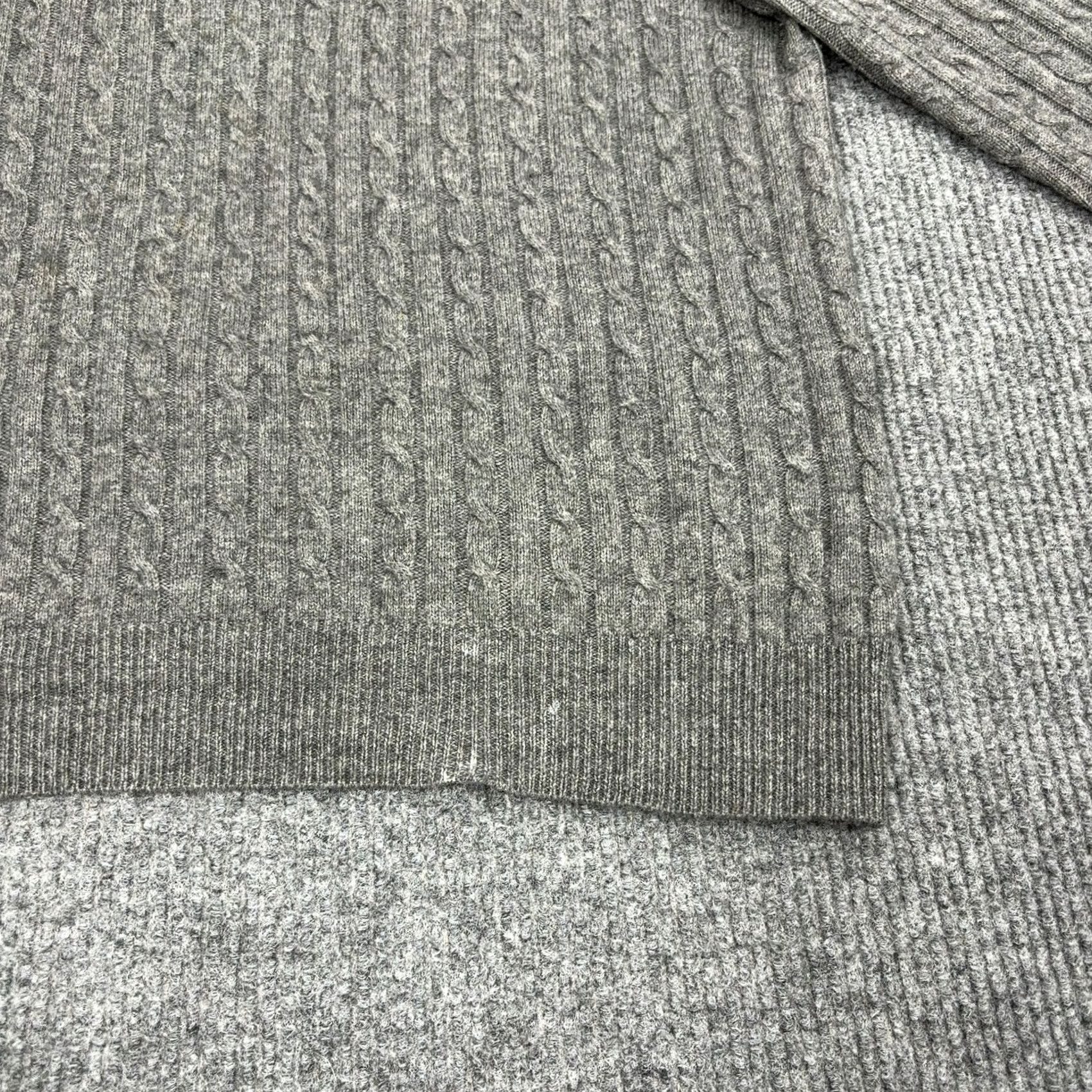 Peter Millar Peter Millar Sweater Mens XXL Gray Wool Cashmere Quarter Zip Cable Knit Luxury Size US XXL / EU 58 / 5 - 2 Thumbnail