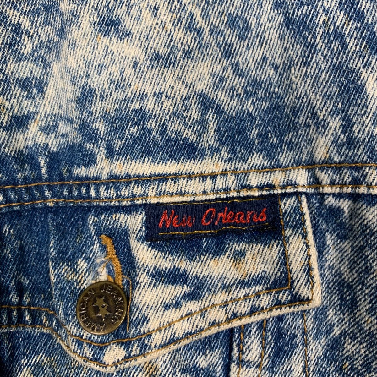 Vintage NEW ORLEANS Stone Wash Denim Jacket #2179-C96 Size US L / EU 52-54 / 3 - 15 Thumbnail