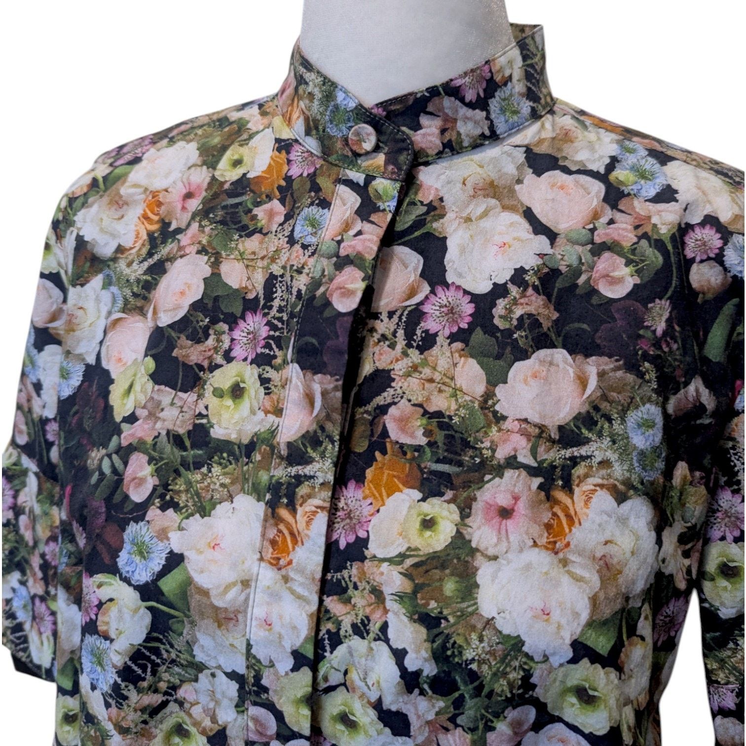 Adam Lippes Adam Lippes Putnam & Putnam Floral Printed Trapeze Blouse Size XS / US 0-2 / IT 36-38 - 5 Thumbnail