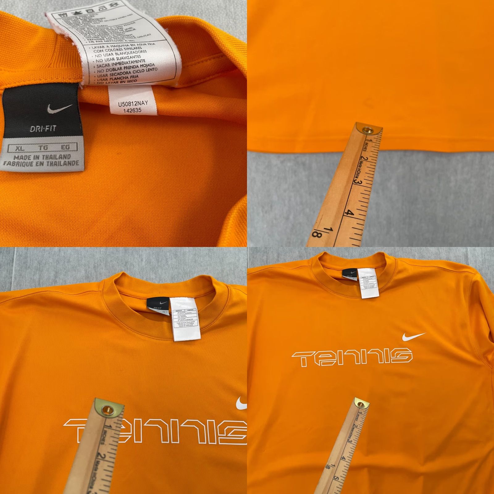 Nike VINTAGE Nike Court Shirt Adult Extra Large Orange Tennis Crew Neck Swoosh Men XL Size US XL / EU 56 / 4 - 8 Thumbnail