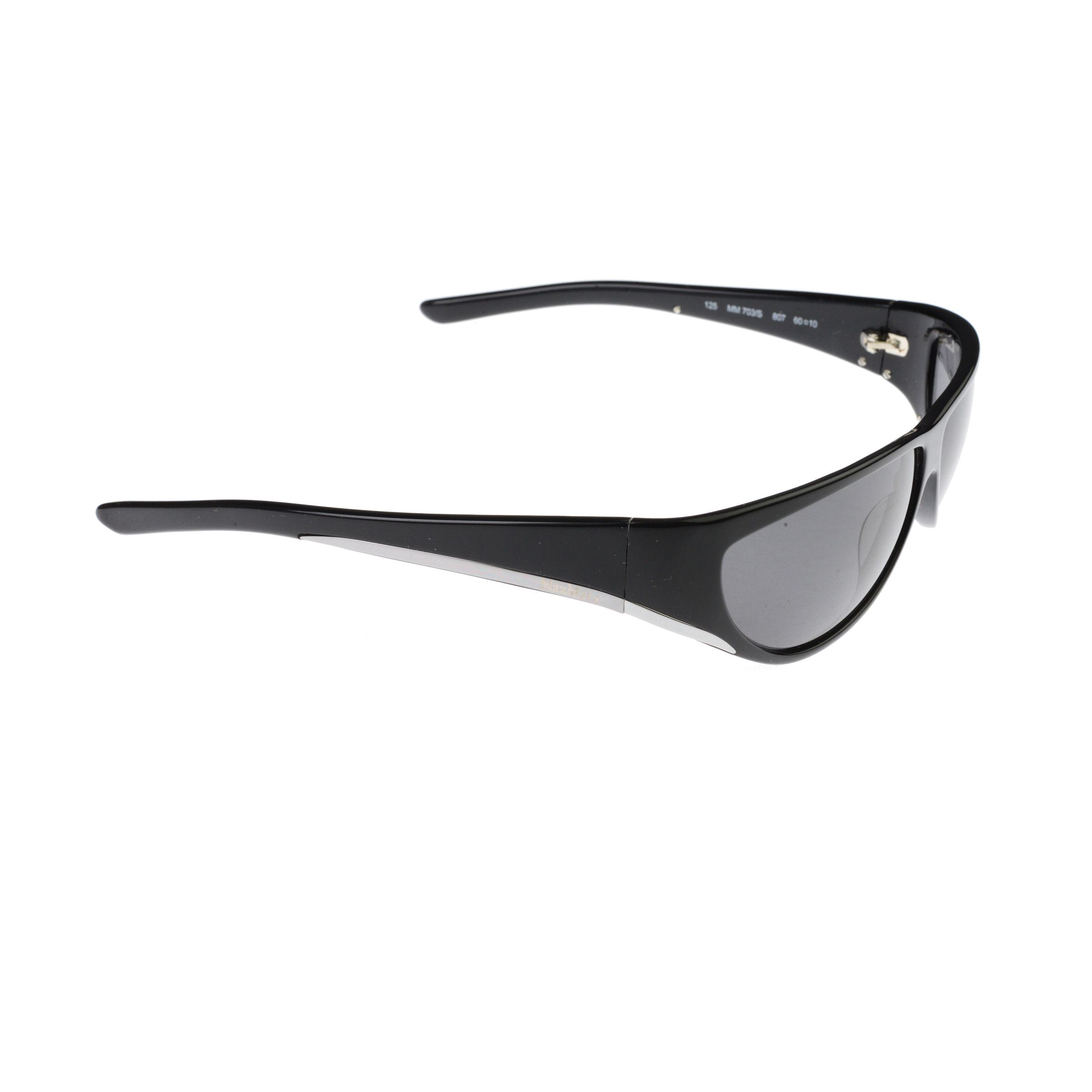 Max Mara Max Mara 90s Black Plastic Wraparound Sunglasses Size ONE SIZE - 3 Thumbnail