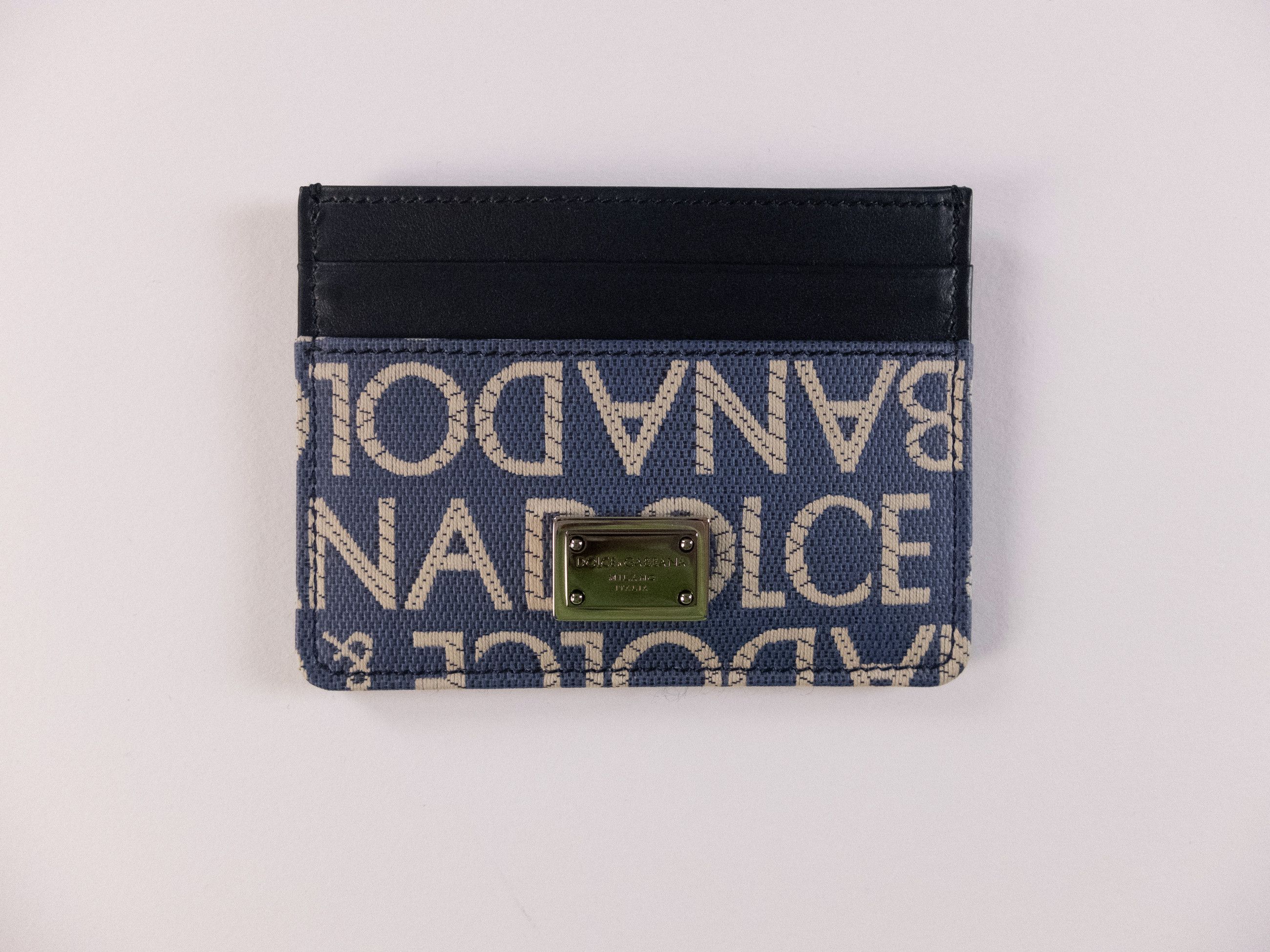 Dolce & Gabbana DOLCE & GABBANA blue DG logo print leather card holder Size ONE SIZE - 1 Thumbnail