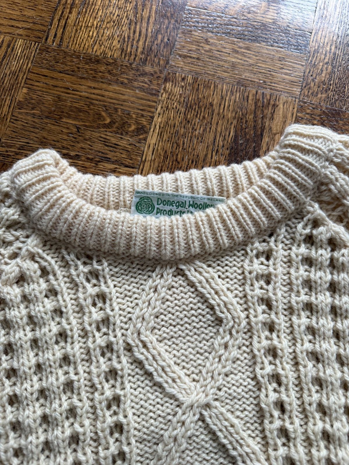 Vintage Vintage Donegal Woollen Products Cable Knit Sweater Size US L / EU 52-54 / 3 - 6 Thumbnail