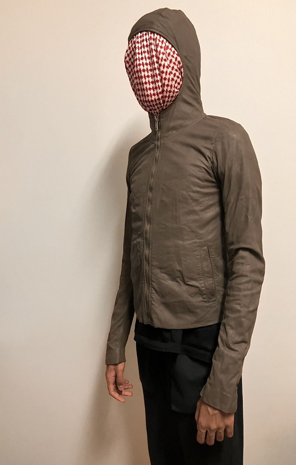 Rick Owens Dust leather Olmar+Mirta hoodie jacket Size US XS / EU 42 / 0 - 3 Thumbnail