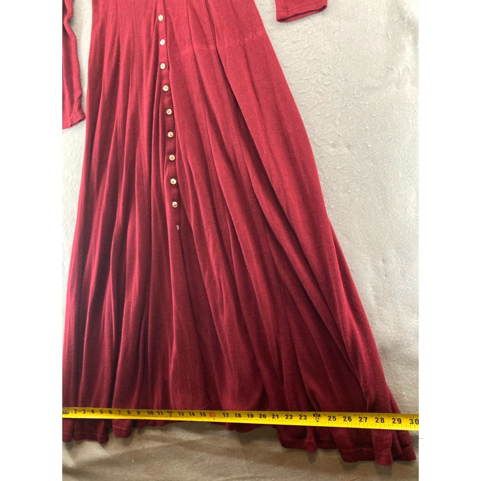 Vintage VINTAGE Karen Alexander Womens Dress Maxi Long Red Button Up USA MADE Size M / US 6-8 / IT 42-44 - 5 Thumbnail