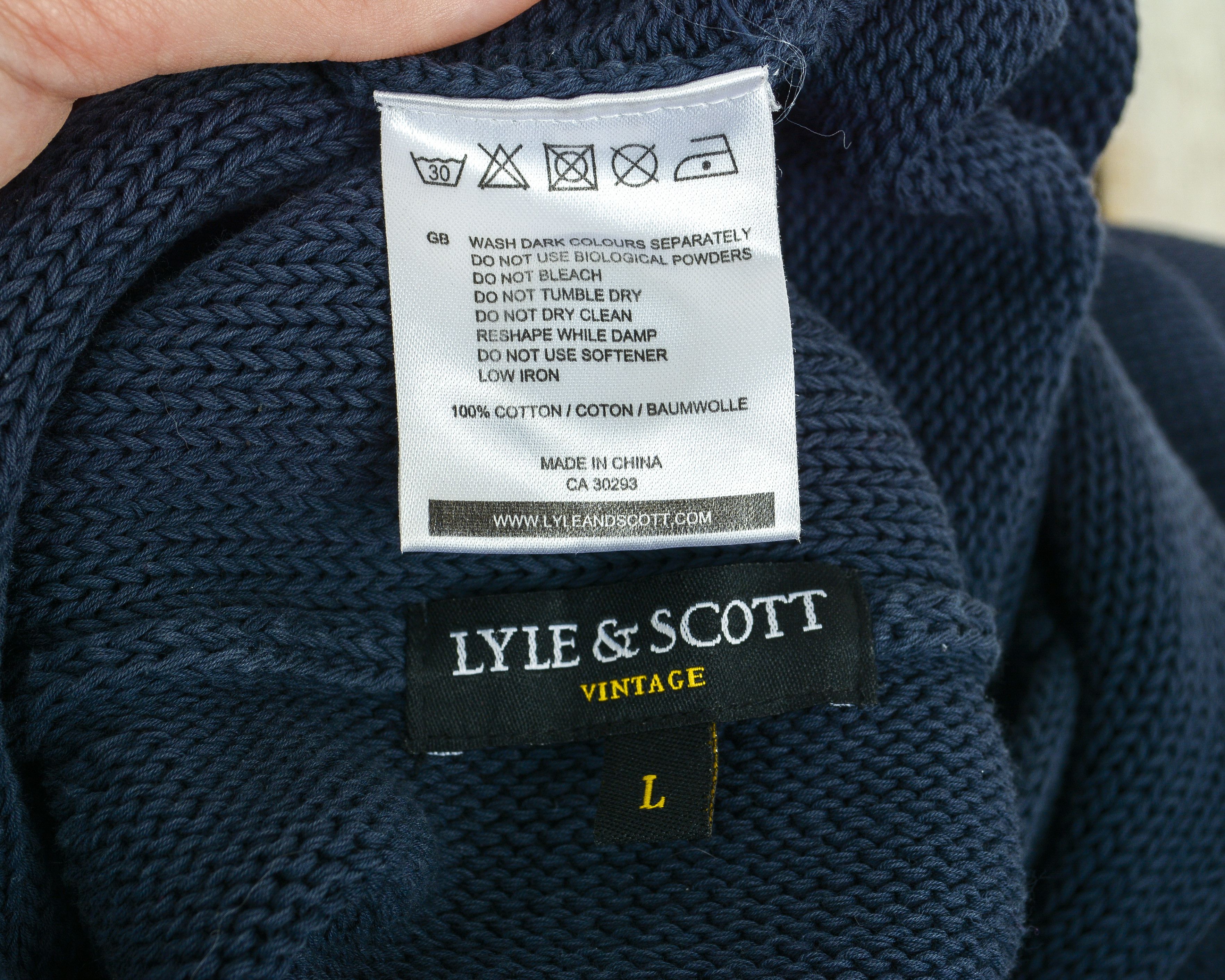 Lyle & Scott Jumper Pullover Sweater High Neck Knit Cotton Casual Size US L / EU 52-54 / 3 - 5 Thumbnail