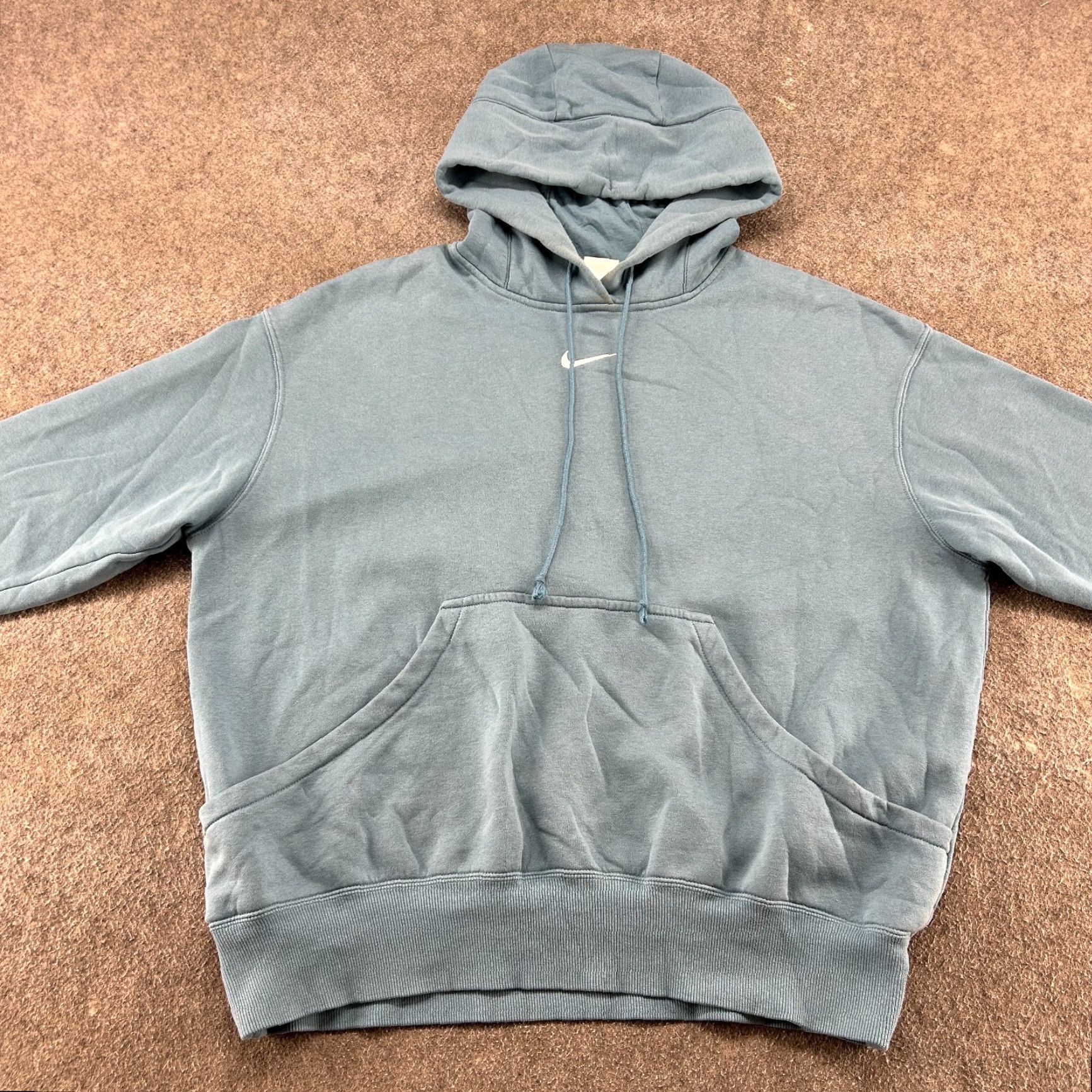 Nike Nike Hoodie Womens L Blue Center Swoosh Club Fleece Pullover Sweatshirt Cotton Size L / US 10 / IT 46 - 3 Thumbnail