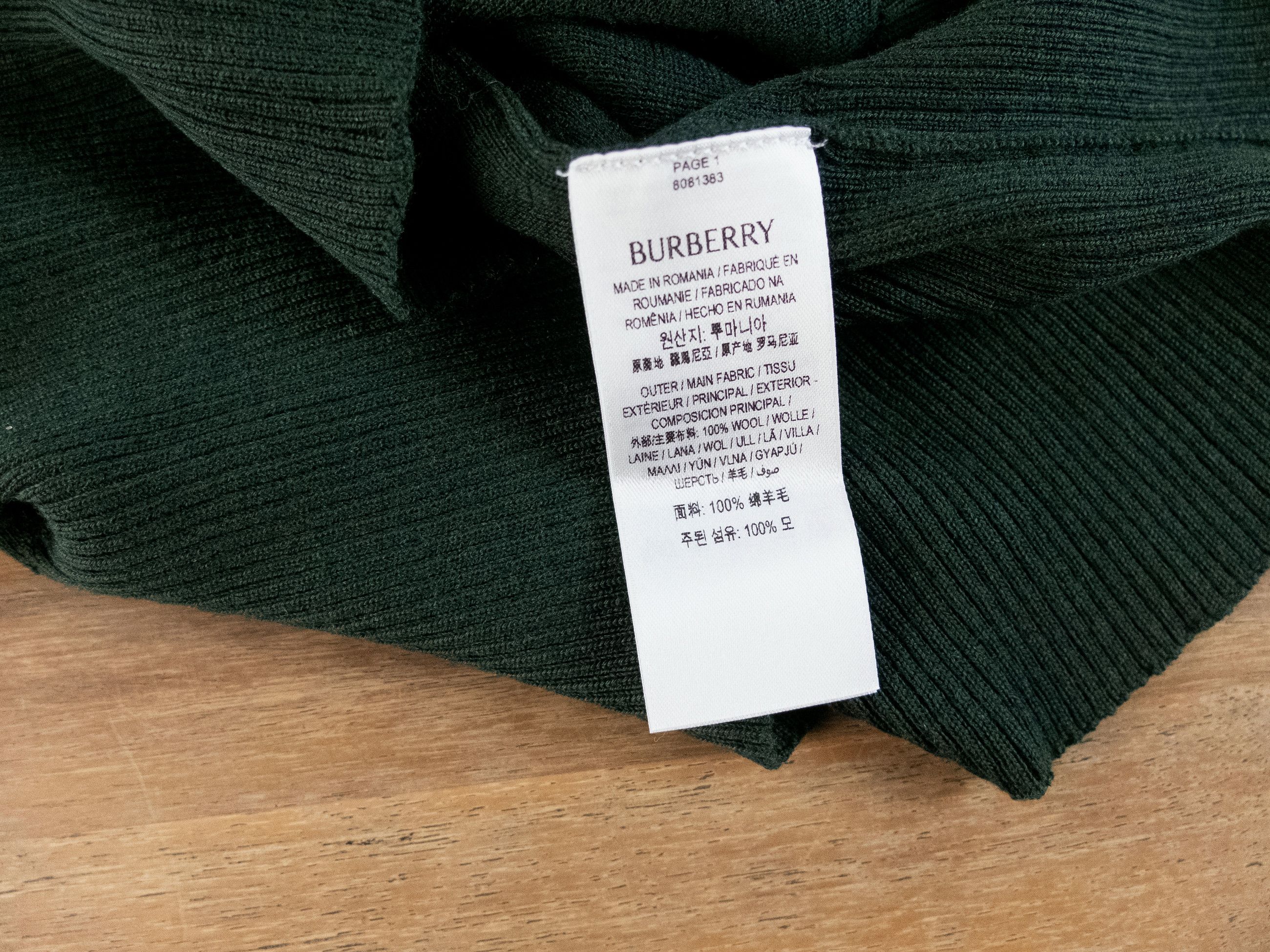Burberry BURBERRY solid ivy green straight fit wool sweater Medium Size US M / EU 48-50 / 2 - 10 Thumbnail