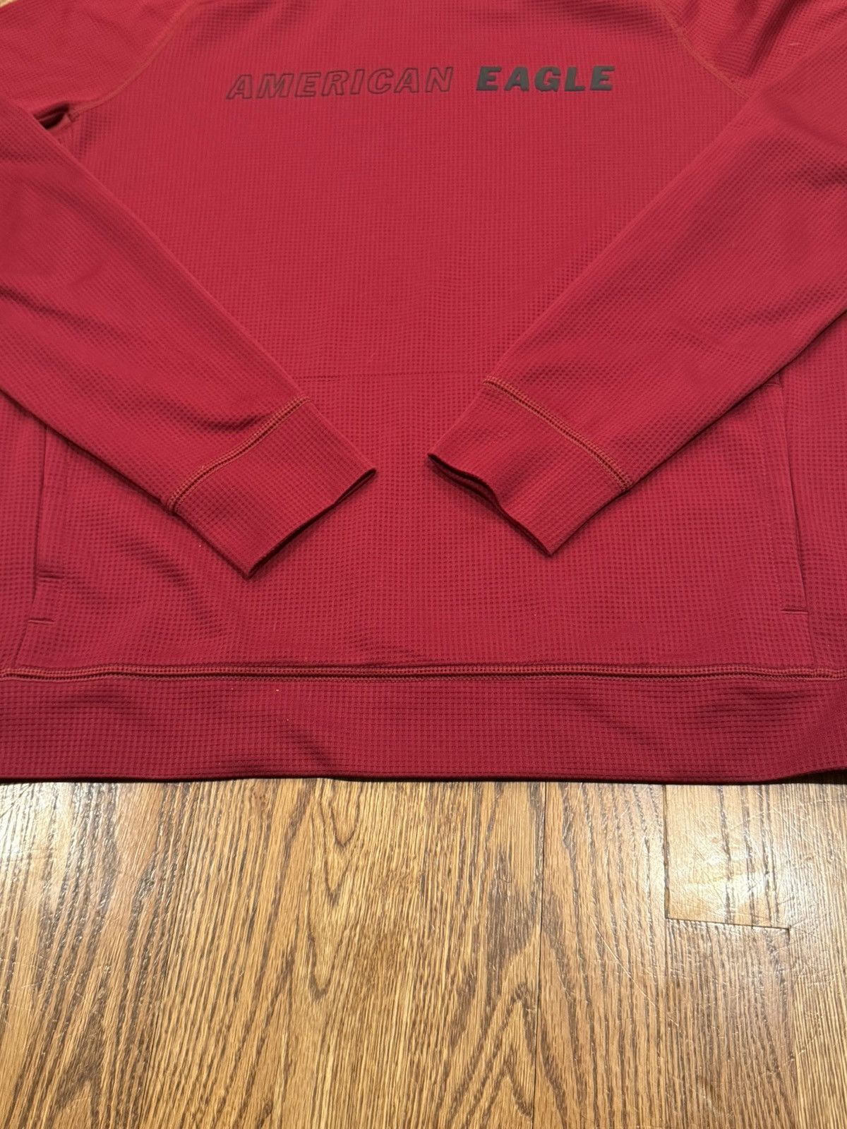 American Eagle Outfitters American Eagle Waffle Weave Raglan Sleeve Hoodie Sweatshirt Size US S / EU 44-46 / 1 - 3 Thumbnail