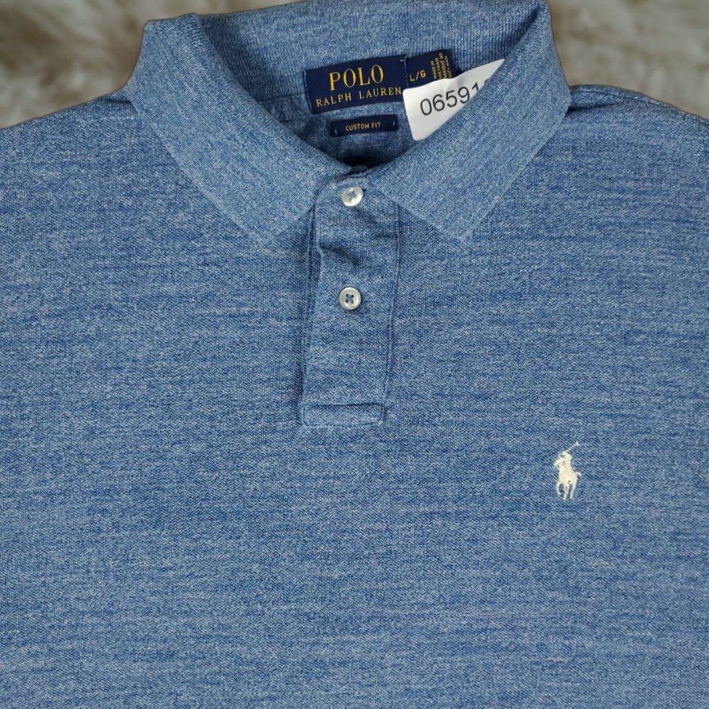 Ralph Lauren Ralph Lauren Polo Shirt Mens Large Blue Custom Fit Pony Casual Short Sleeve Shirt Size US L / EU 52-54 / 3 - 1 Thumbnail