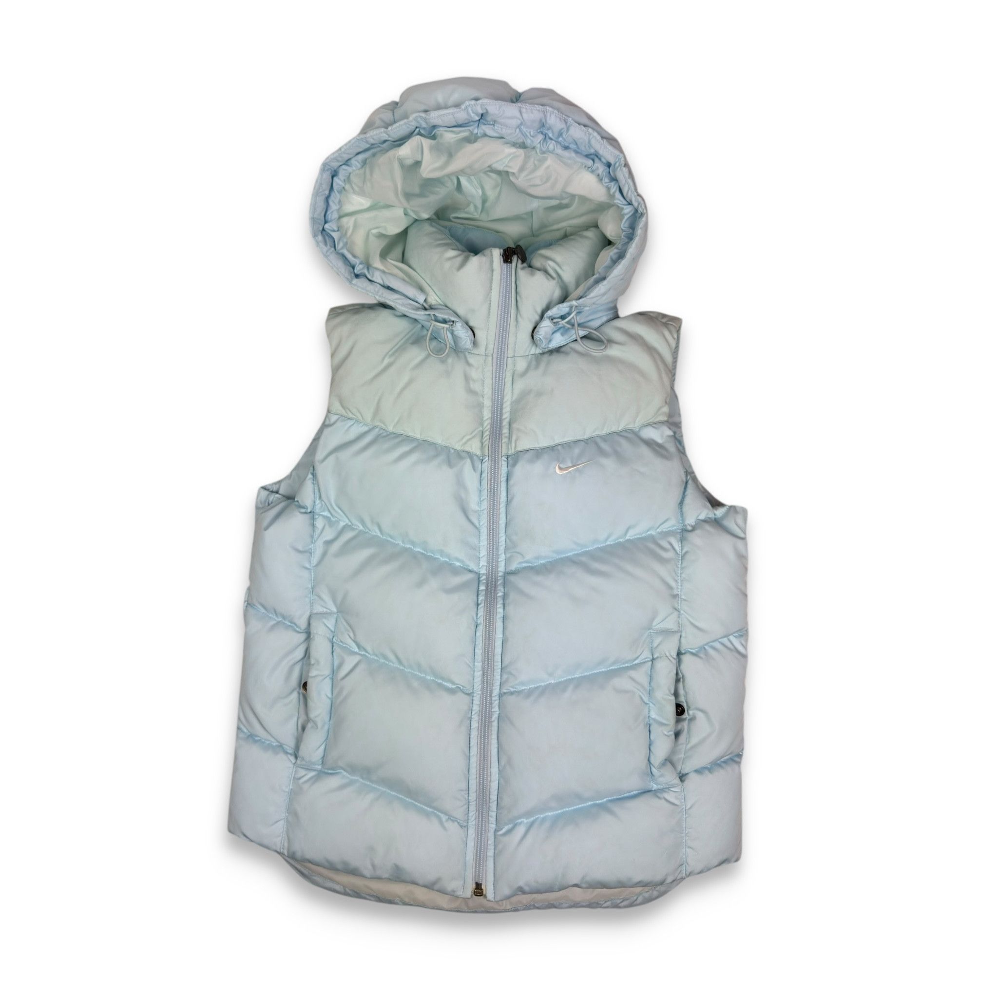 Nike Nike Women's Sky Blue Solo Swoosh Full Zip Puffer Vest Small Size S / US 4 / IT 40 - 1 Thumbnail