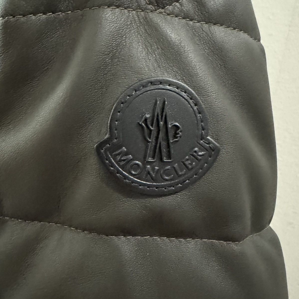 Moncler Grenelle Dark Olive Puffer Down Leather Jacket w/ Quilting 2 Size US M / EU 48-50 / 2 - 10 Thumbnail