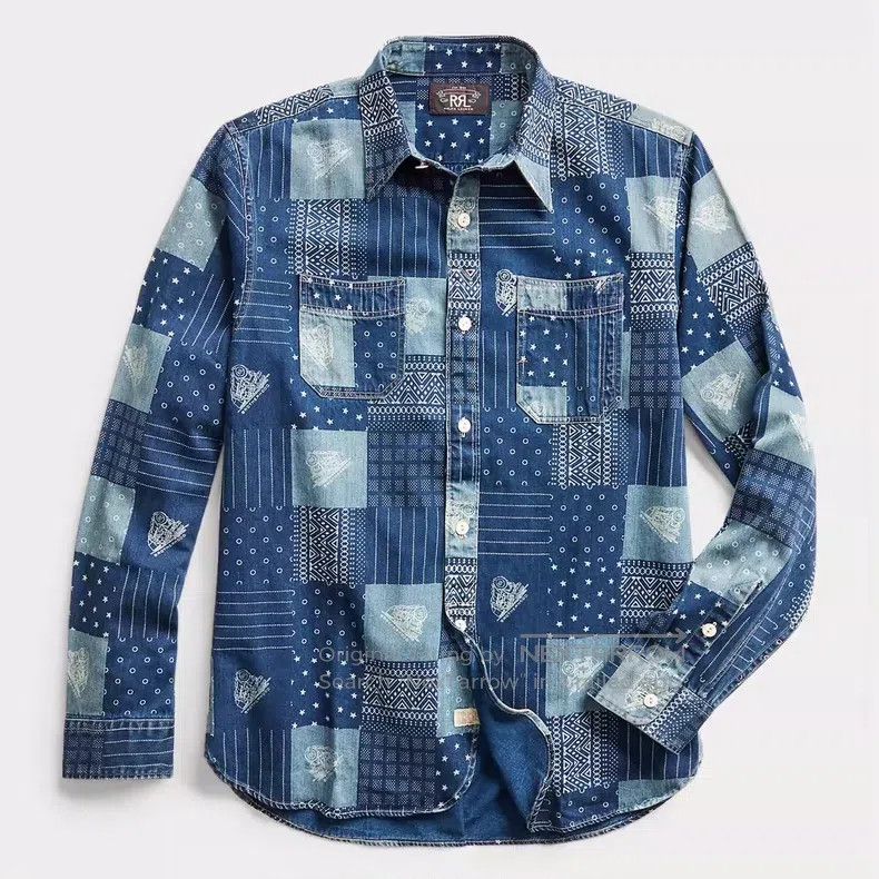 RRL Ralph Lauren RRL Ralph Lauren Blue dyed Baijiabu shirt Size US M / EU 48-50 / 2 - 1 Thumbnail