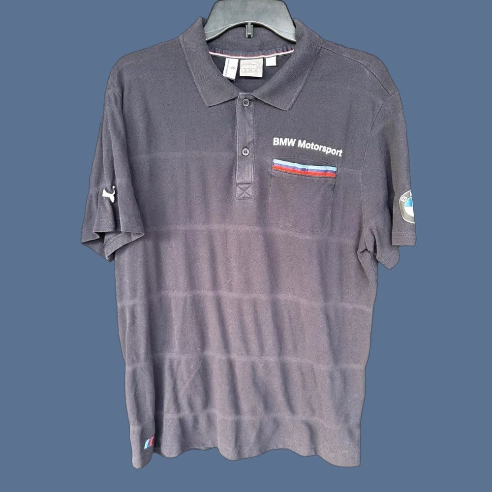 Puma PUMA BMW Motorsport Polo Shirt Mens Size L Navy Blue Short Sleeve Polo Shirt Size US L / EU 52-54 / 3 - 1 Thumbnail