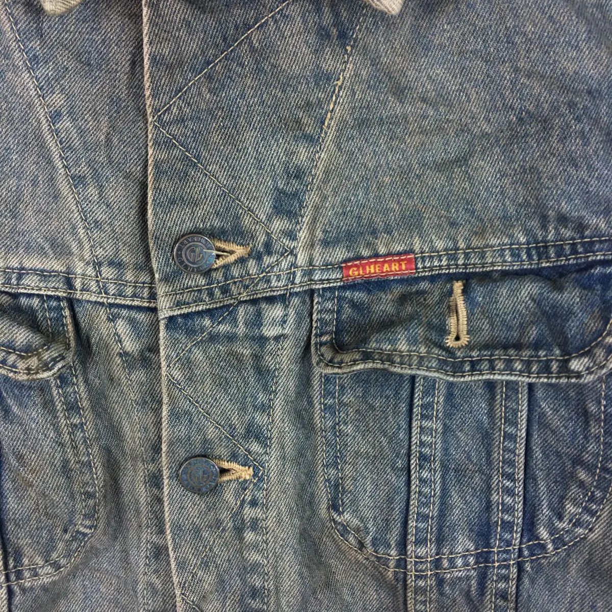 Vintage Vtg GIL HEART Denim Jeans Jacket Motorcycle Distress Size US M / EU 48-50 / 2 - 4 Thumbnail