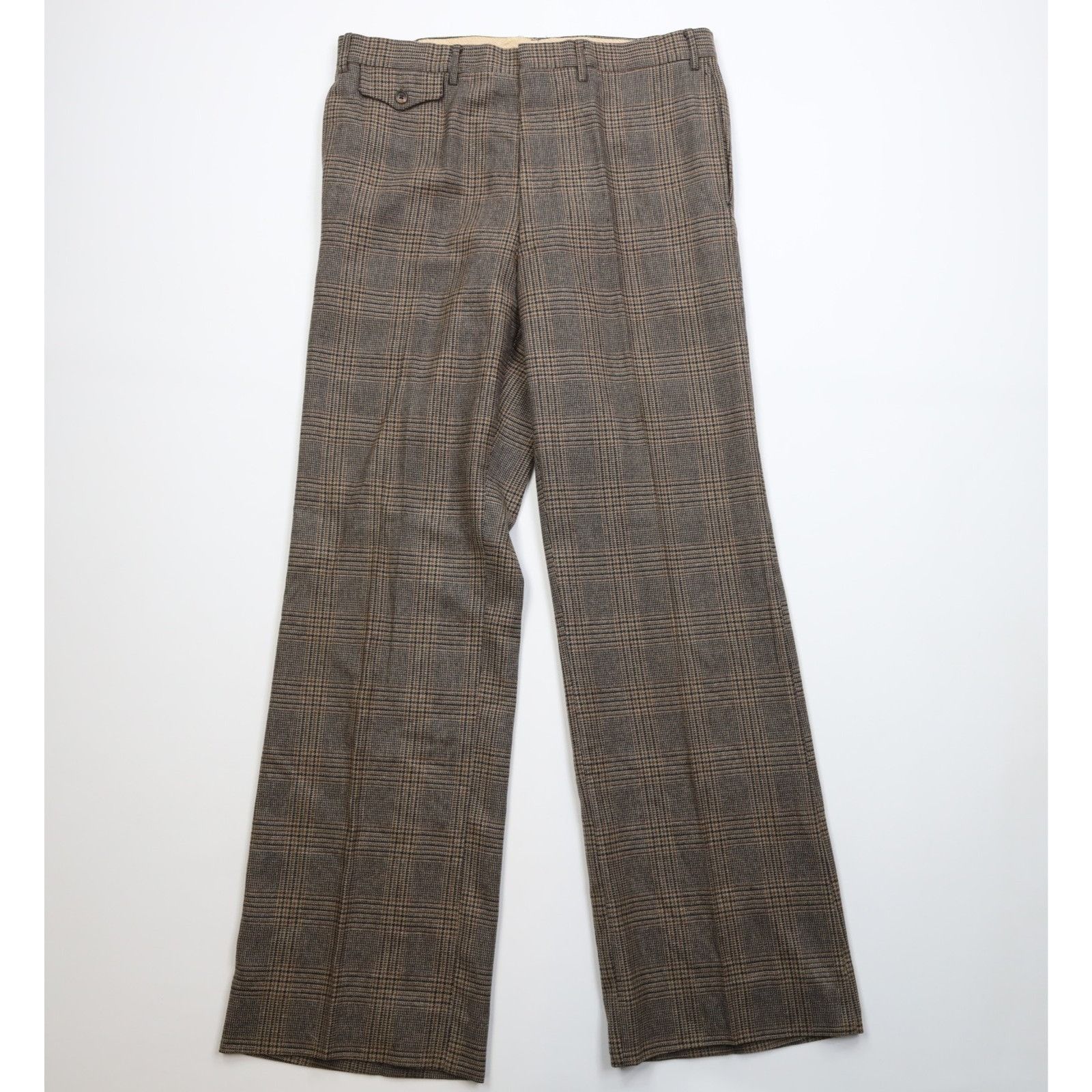 Vintage Vintage 70s Heavy Wool Houndstooth 3 Piece Suit Wedding Size 42L - 9 Thumbnail