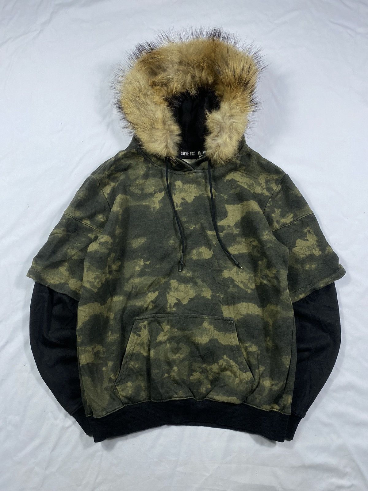 Japanese Brand Japanese Camo Super Has Double layer fur hoodie ifsix style Size US XL / EU 56 / 4 - 1 Thumbnail