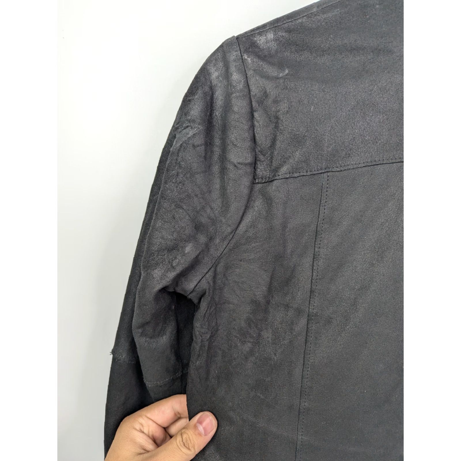 Vince Vince Wrap Suede Wool Drape Jacket Open Front Cardigan Black Womens Size Medium Size M / US 6-8 / IT 42-44 - 6 Thumbnail