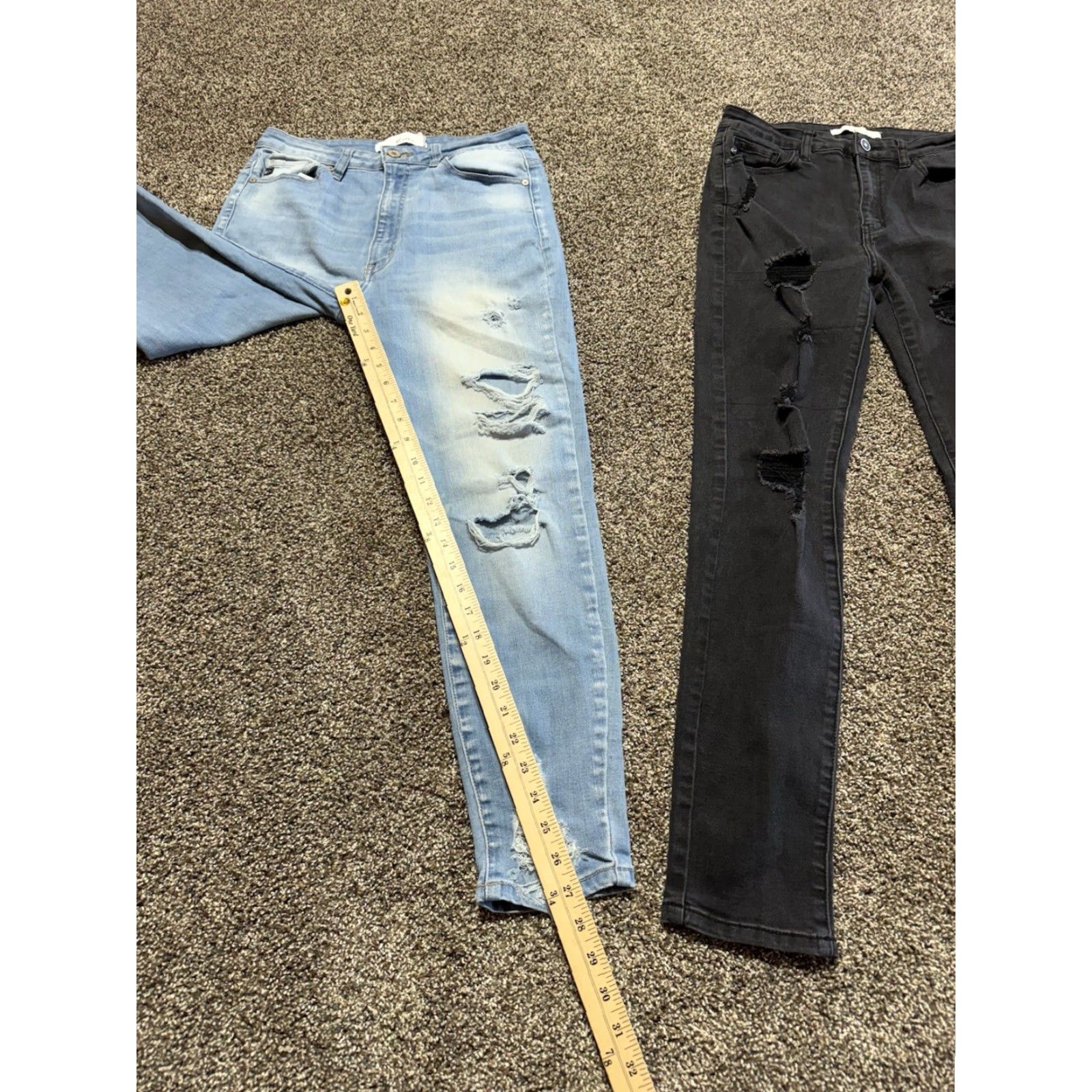 Vintage Kancan Women's Jeans Size 28 Blue Distressed Skinny Denim Lot Of 2 - 9/28 Size 28" / US 6 / IT 42 - 7 Thumbnail