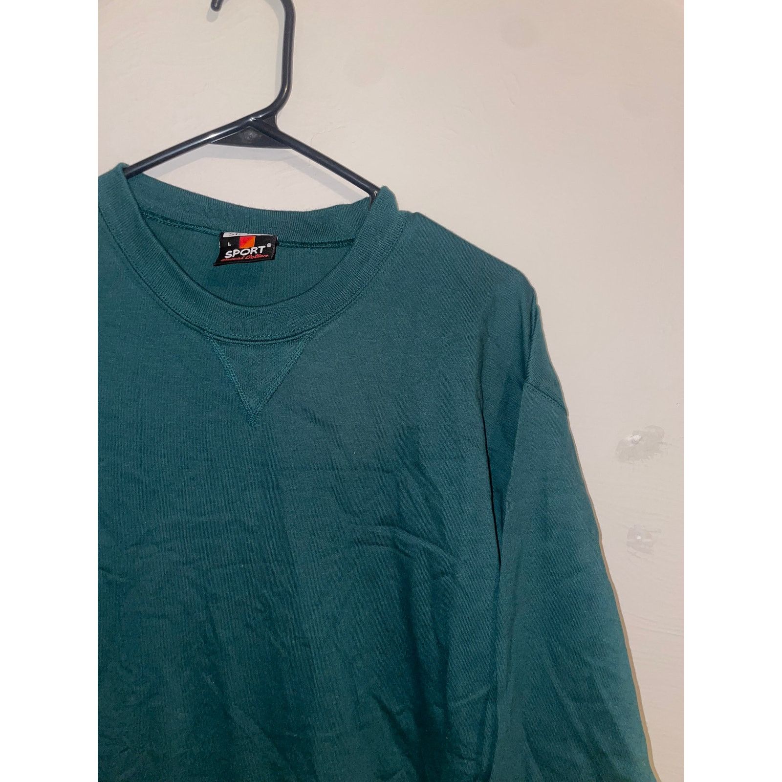 Vintage Vintage Green Blank Long Sleeve Shirt Tee VTG 90s USA Large Size US L / EU 52-54 / 3 - 3 Thumbnail