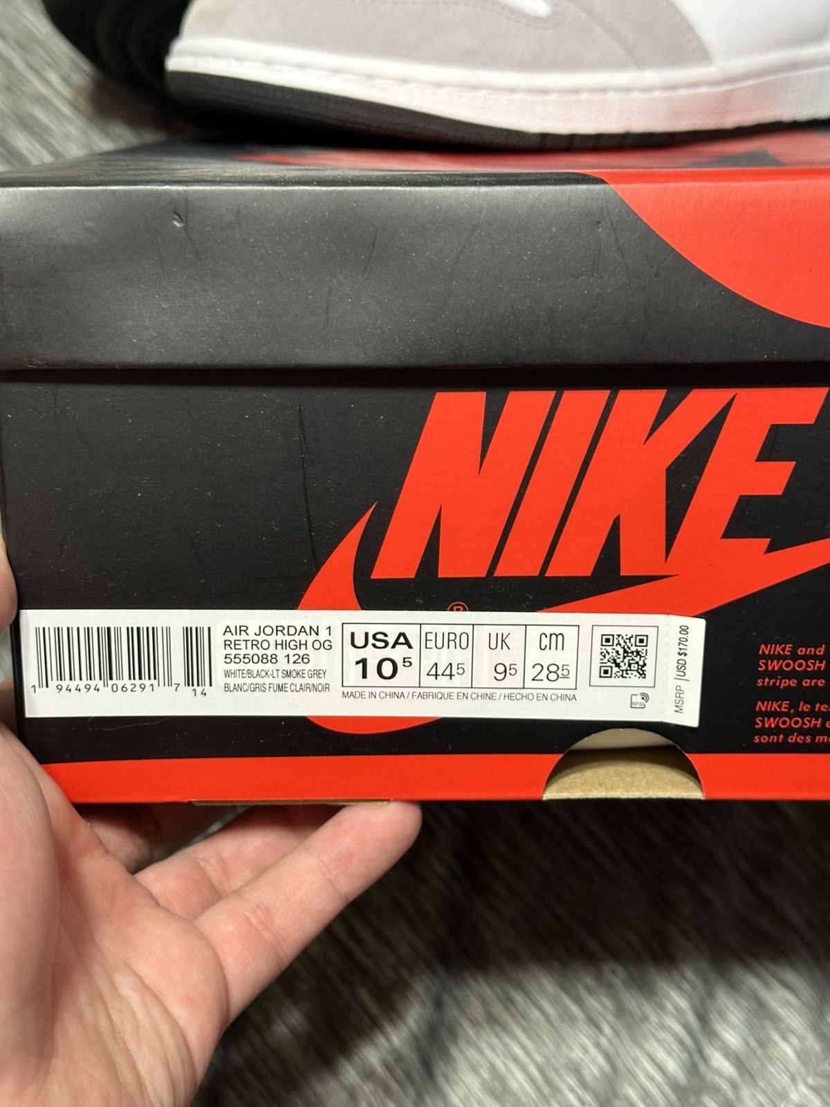 Jordan Brand Air Jordan 1 High Retro ' Smoke Grey ' Size US 10.5 / EU 43-44 - 9 Thumbnail