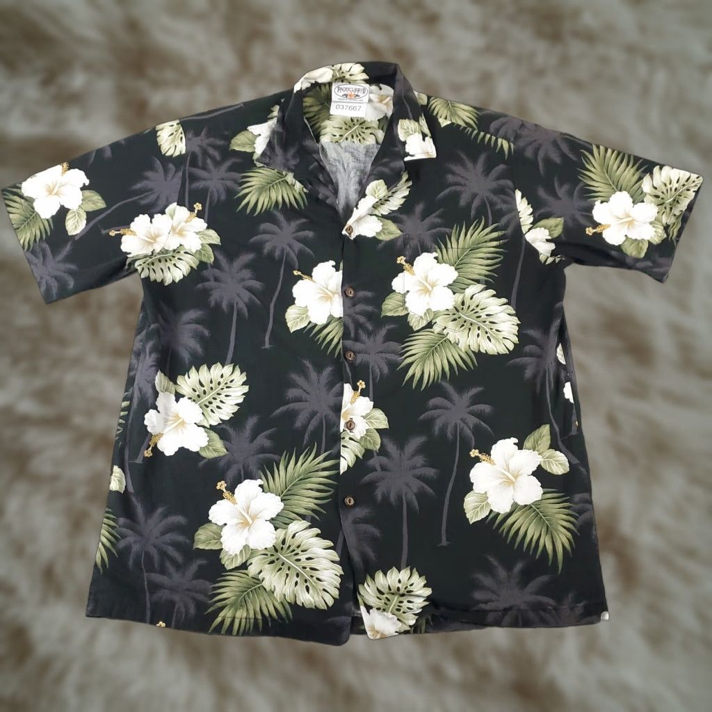 Vintage VINTAGE Pacific Legend Shirt Mens Large Black Floral Hawaiian Button-Up Short Sleeve Size US L / EU 52-54 / 3 - 1 Thumbnail