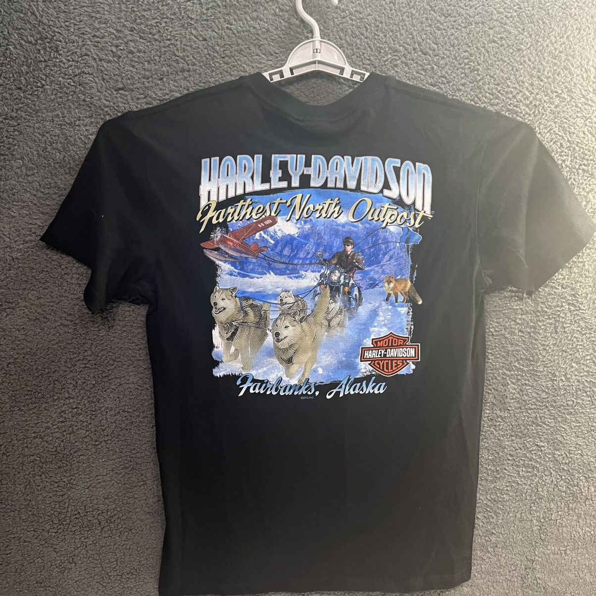 Harley Davidson Harley Davidson Black T Shirt Men's L Farthest North Outpost Size US L / EU 52-54 / 3 - 7 Thumbnail