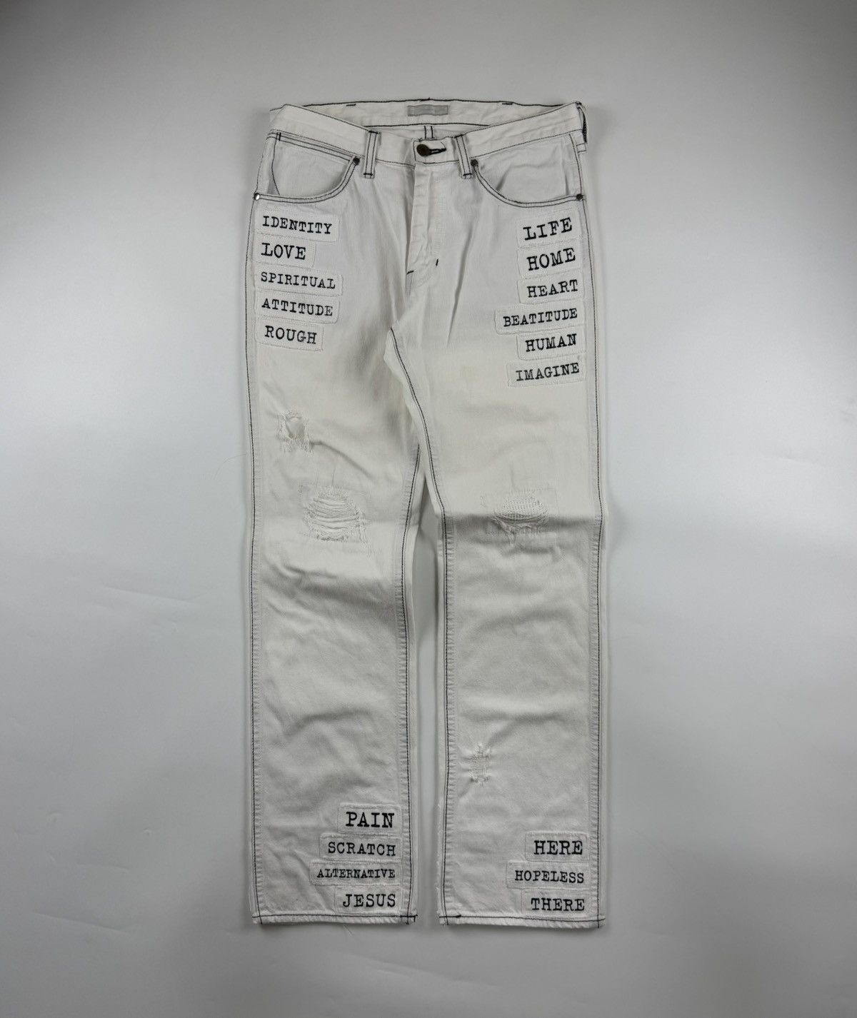 Number (N)ine Number (N)ine S/S’02 The Modern Age Patch Denim Jeans Size US 30 / EU 46 - 2 Thumbnail