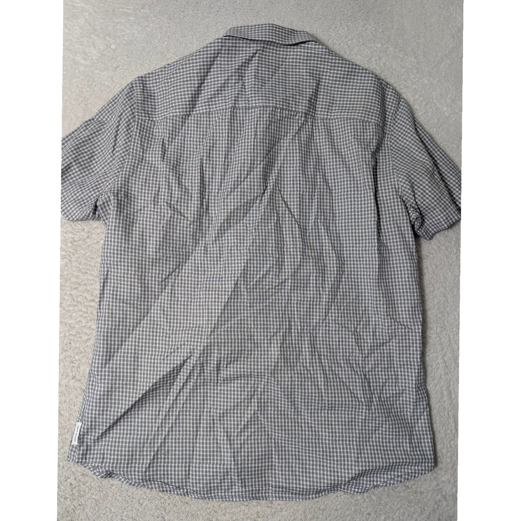 Armani Exchange Armani Exchange Button Down Mens L Grey Gingham Check S/S Regular Fit lightweigh Size US L / EU 52-54 / 3 - 8 Thumbnail