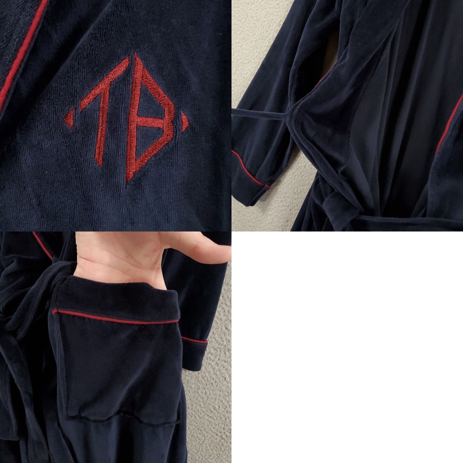 Ted Baker VINTAGE Ted Baker Bath Robe Mens Small Medium Blue Velour Thick Fleece Soft Night Robe Size US M / EU 48-50 / 2 - 9 Thumbnail