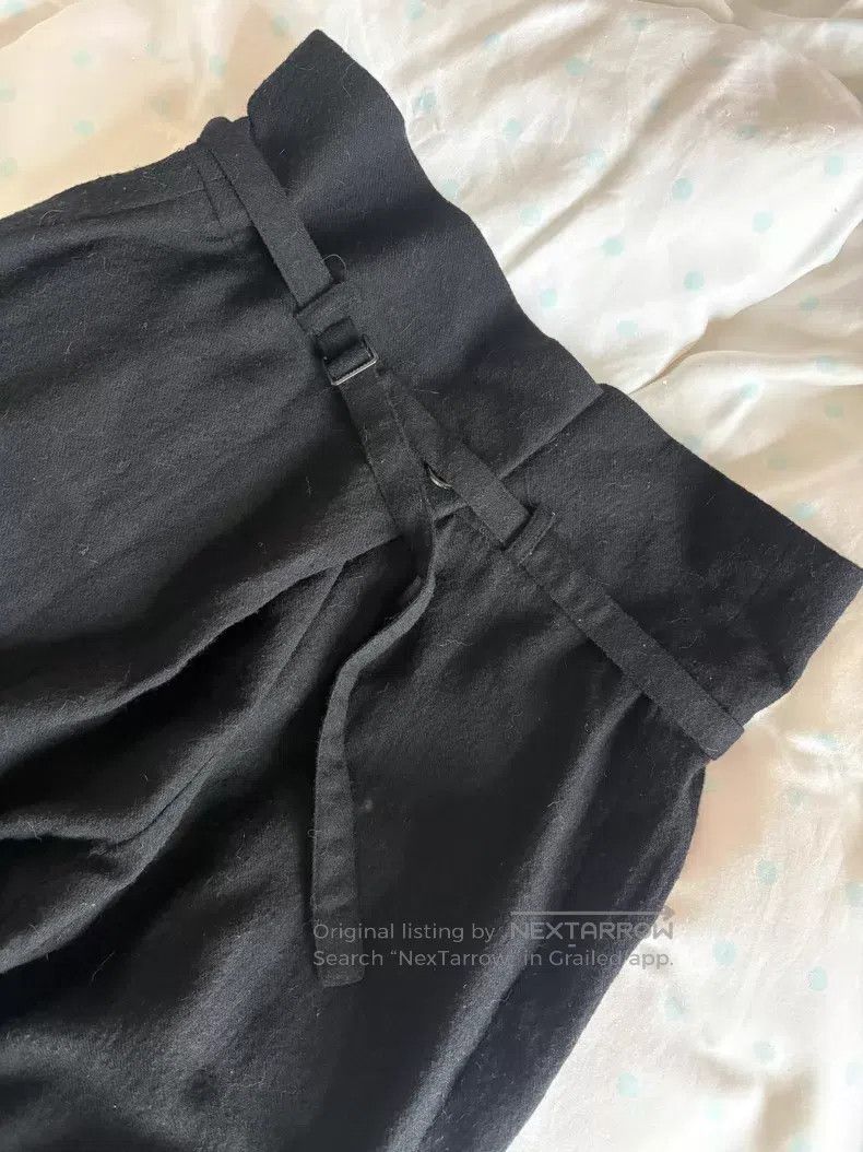 Ann Demeulemeester Ann Demeulemeester Black wool trousers with belt design, l Size 25" / US 0 / IT 36 - 3 Thumbnail