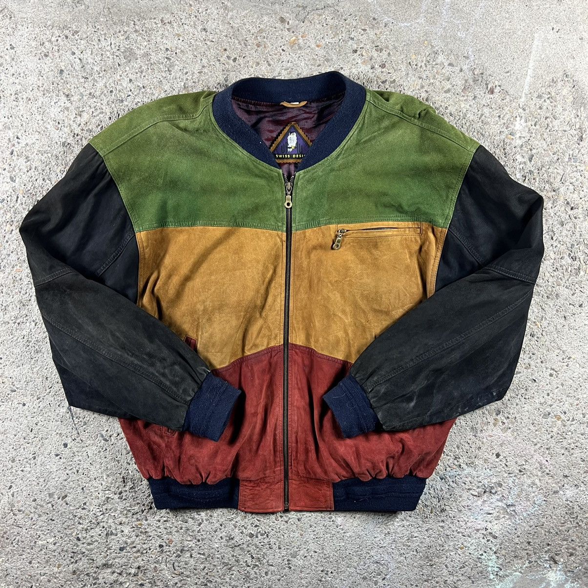 Vintage 90s rare Brazil leather jacket