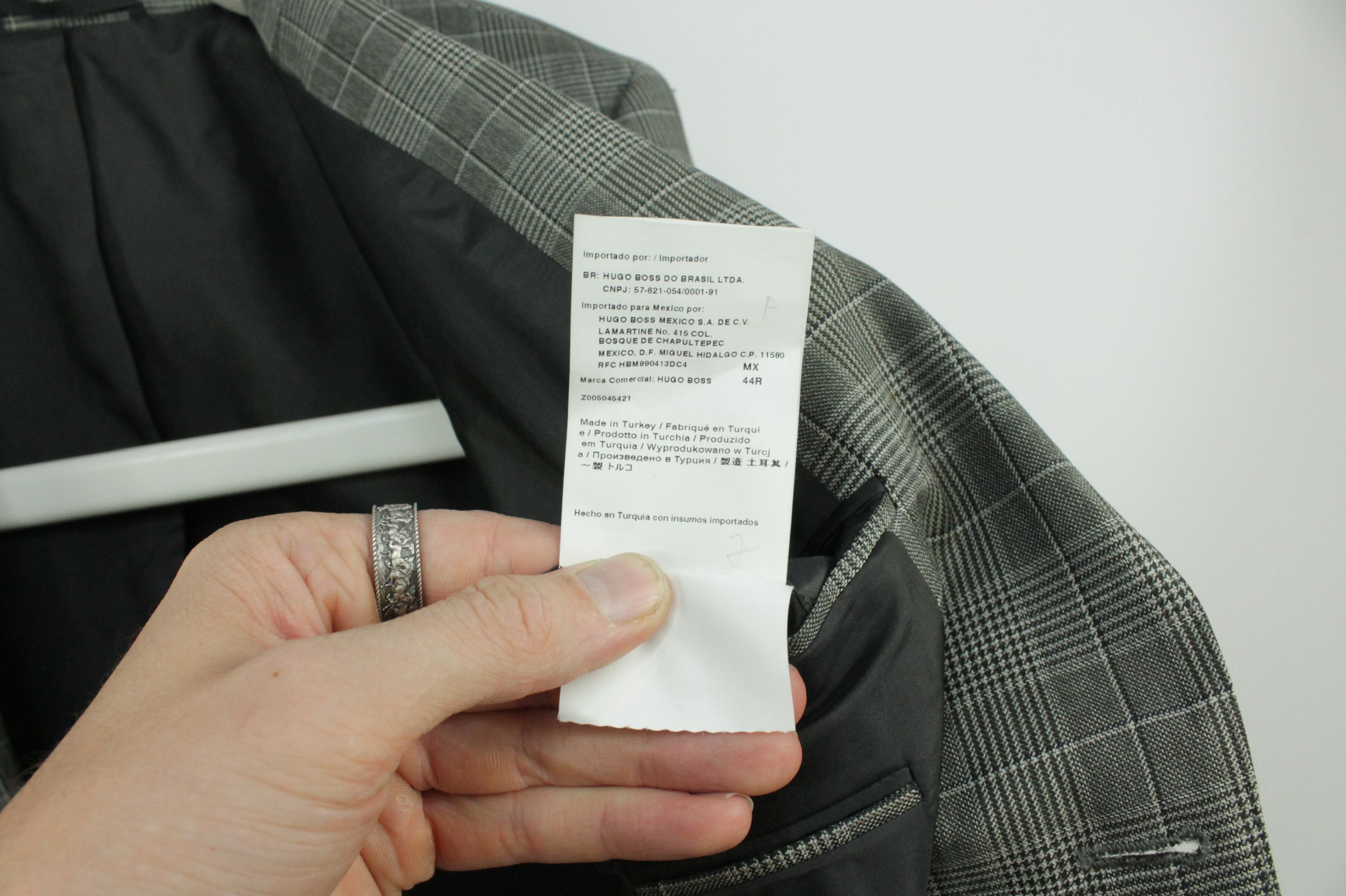 Hugo Boss Hugo Boss Rhett Gray Check Wool Blazer Jacket Men's Size US L / EU 52-54 / 3 - 12 Thumbnail
