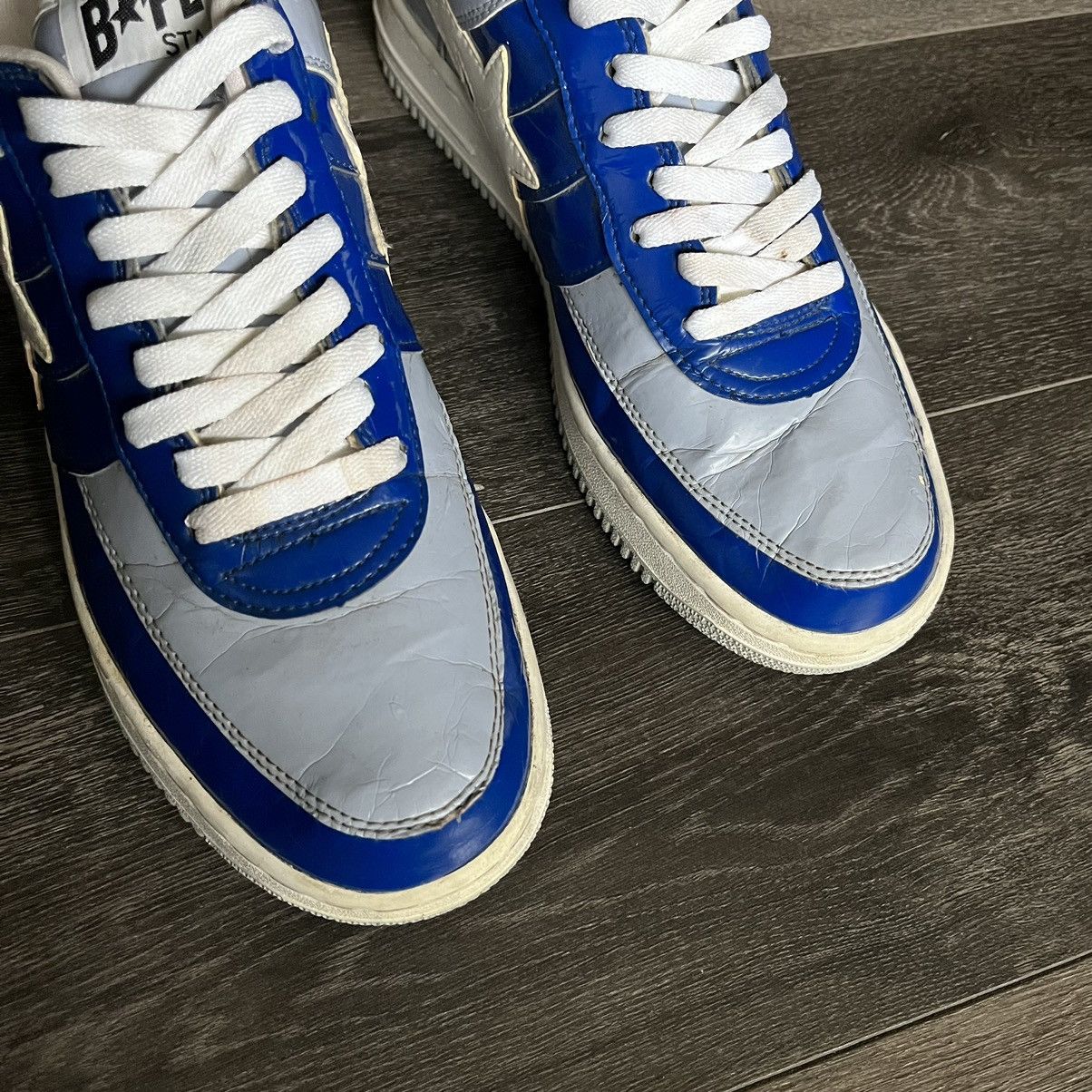 Bape × Kaws RARE OG A BATHING APE BAPESTA KAWS PATENT LEATHER LOW SHOES Size US 10.5 / EU 43-44 - 4 Thumbnail