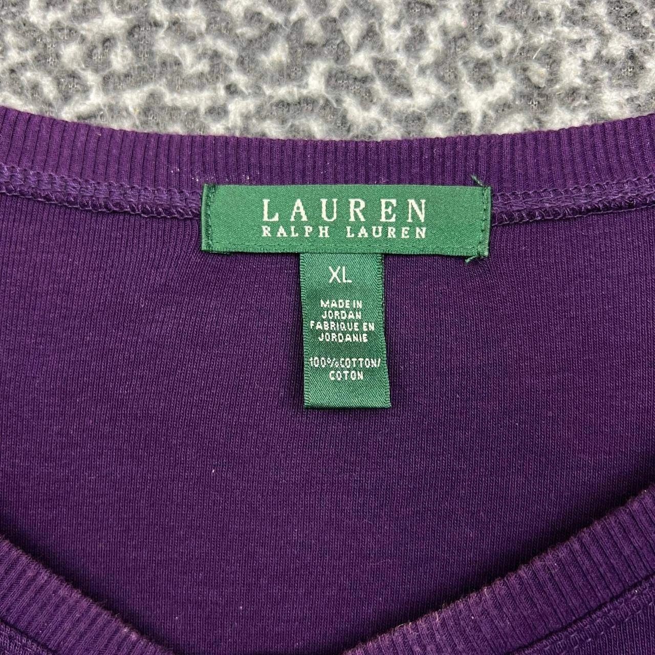 Lauren Ralph Lauren Lauren Ralph Lauren Blouse Women Purple Henley Cotton XL Size XL / US 12-14 / IT 48-50 - 5 Thumbnail