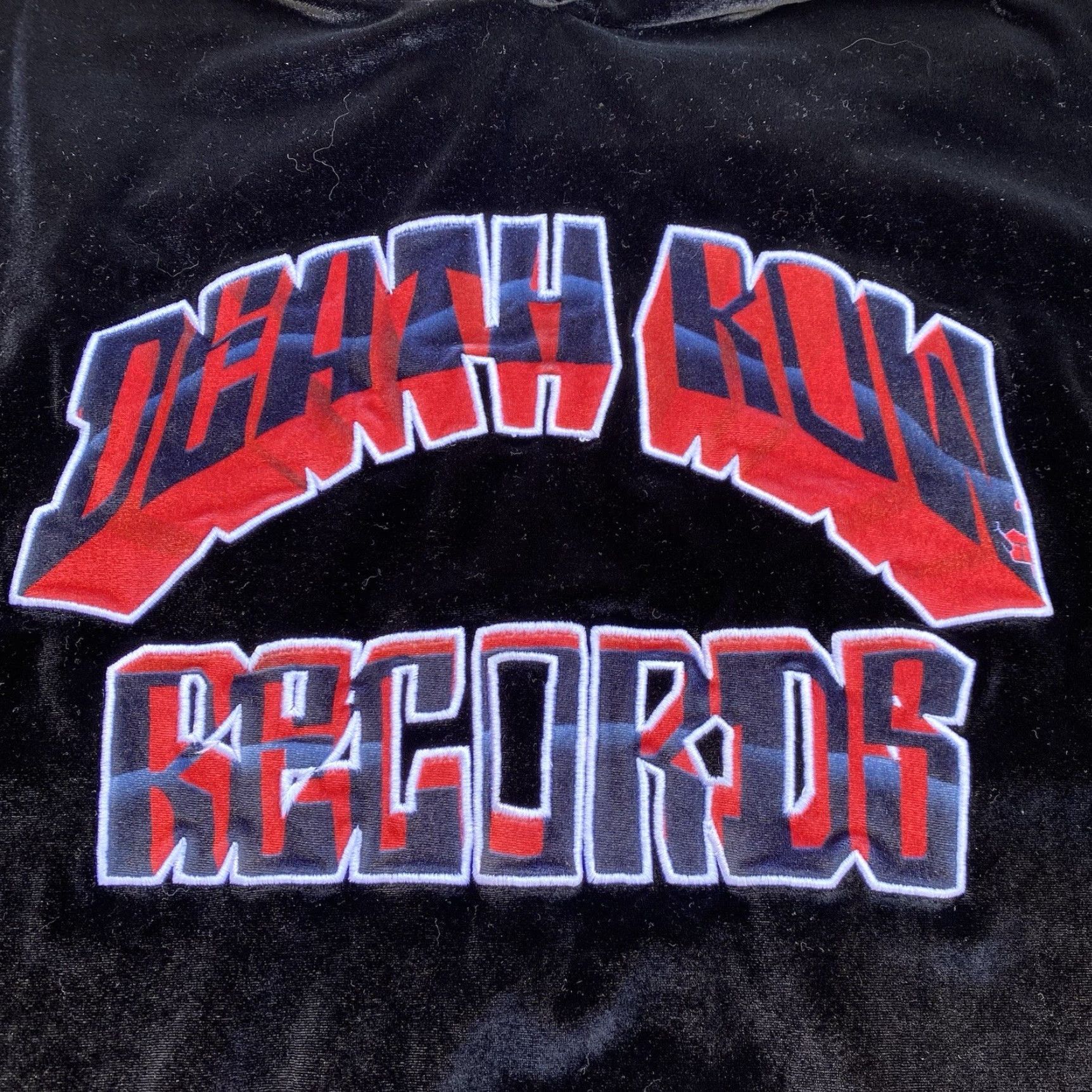 Velour Death Row Records Velour Pullover Hoodie Sweatshirt Black Red Mens 2XL Hooded Sweatshirt Size US XXL / EU 58 / 5 - 2 Thumbnail